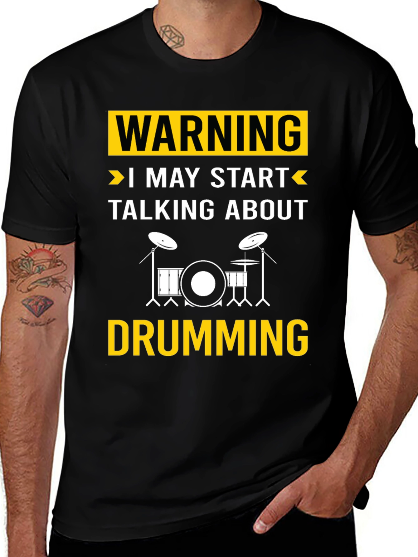 Variant 20 of Warning May Start Talking About Drumming T-Shirt