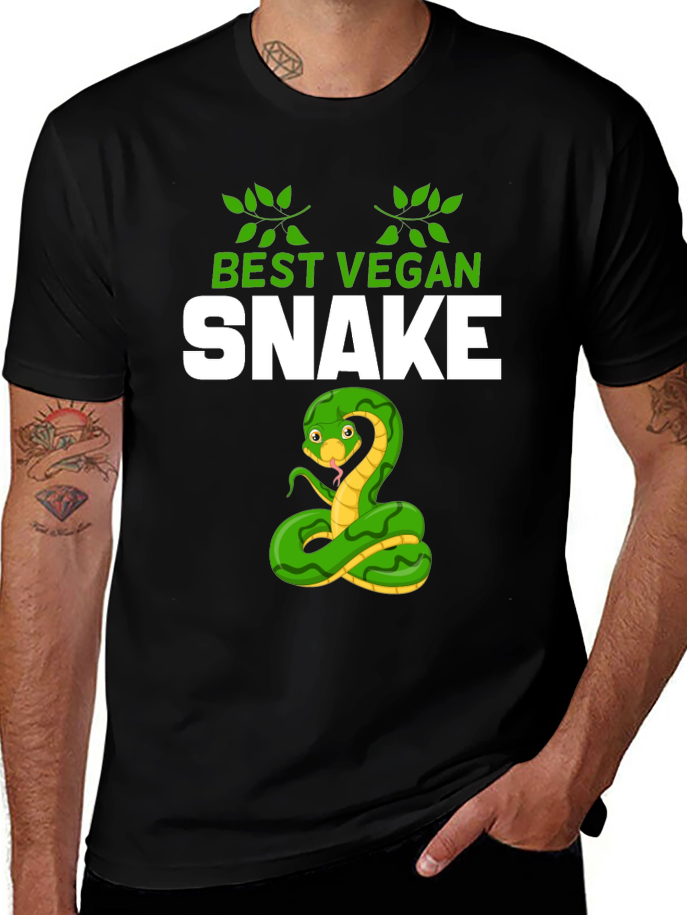 Variant 18 of Best Vegan Snake Graphic T-Shirt
