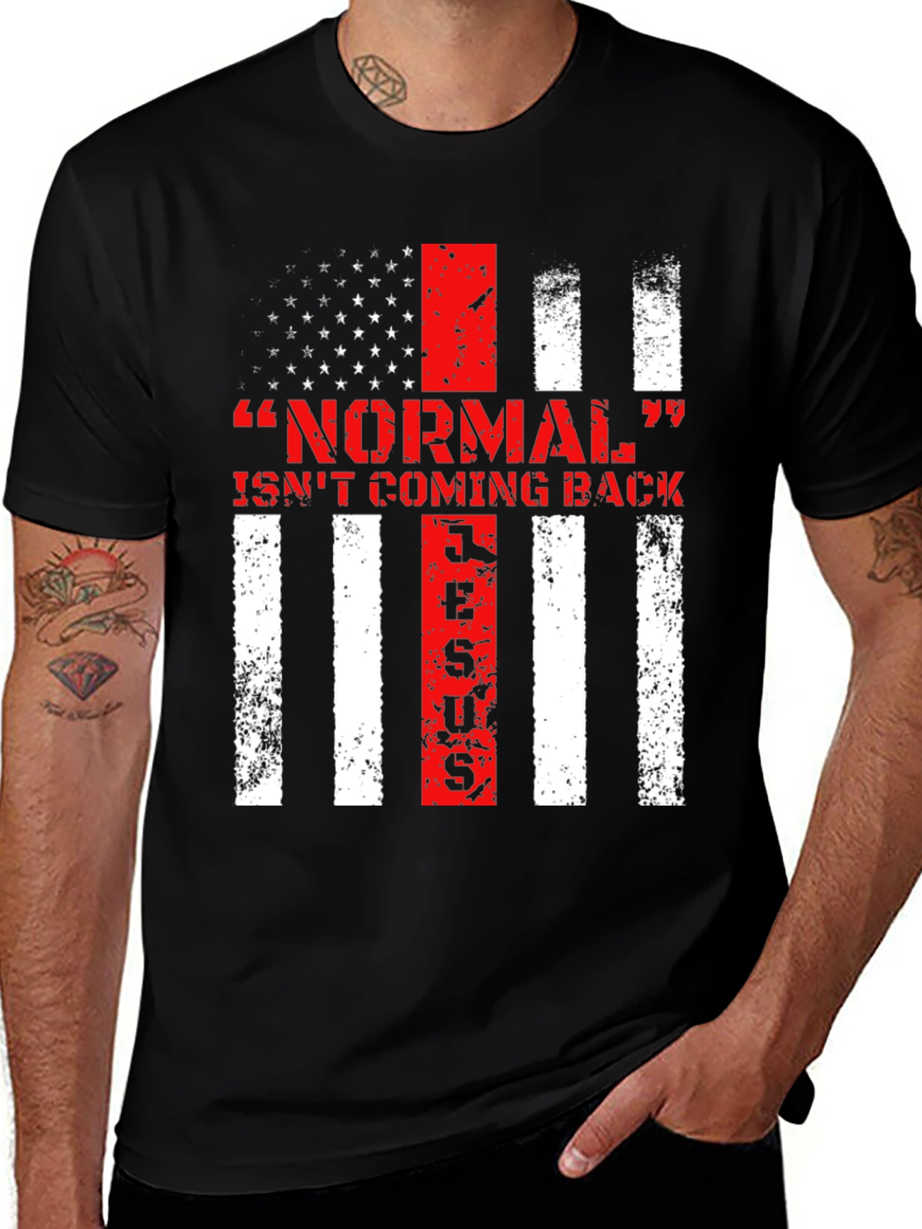 Variant 10 of Normal Isn't Coming Back Jesus Patriotic T-Shirt