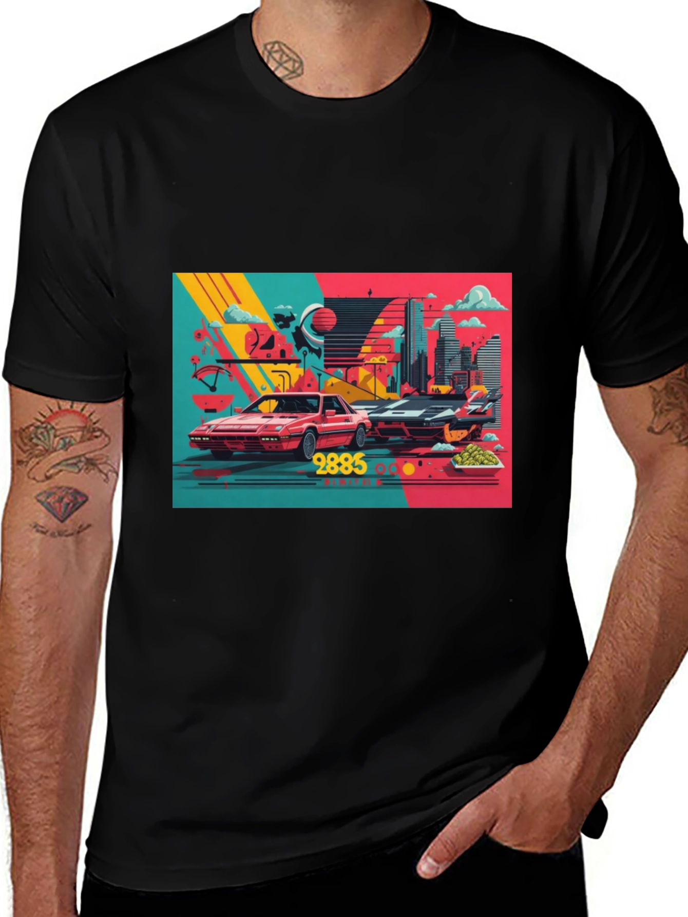 Variant 11 of Retro Futuristic 80s Car T-Shirt