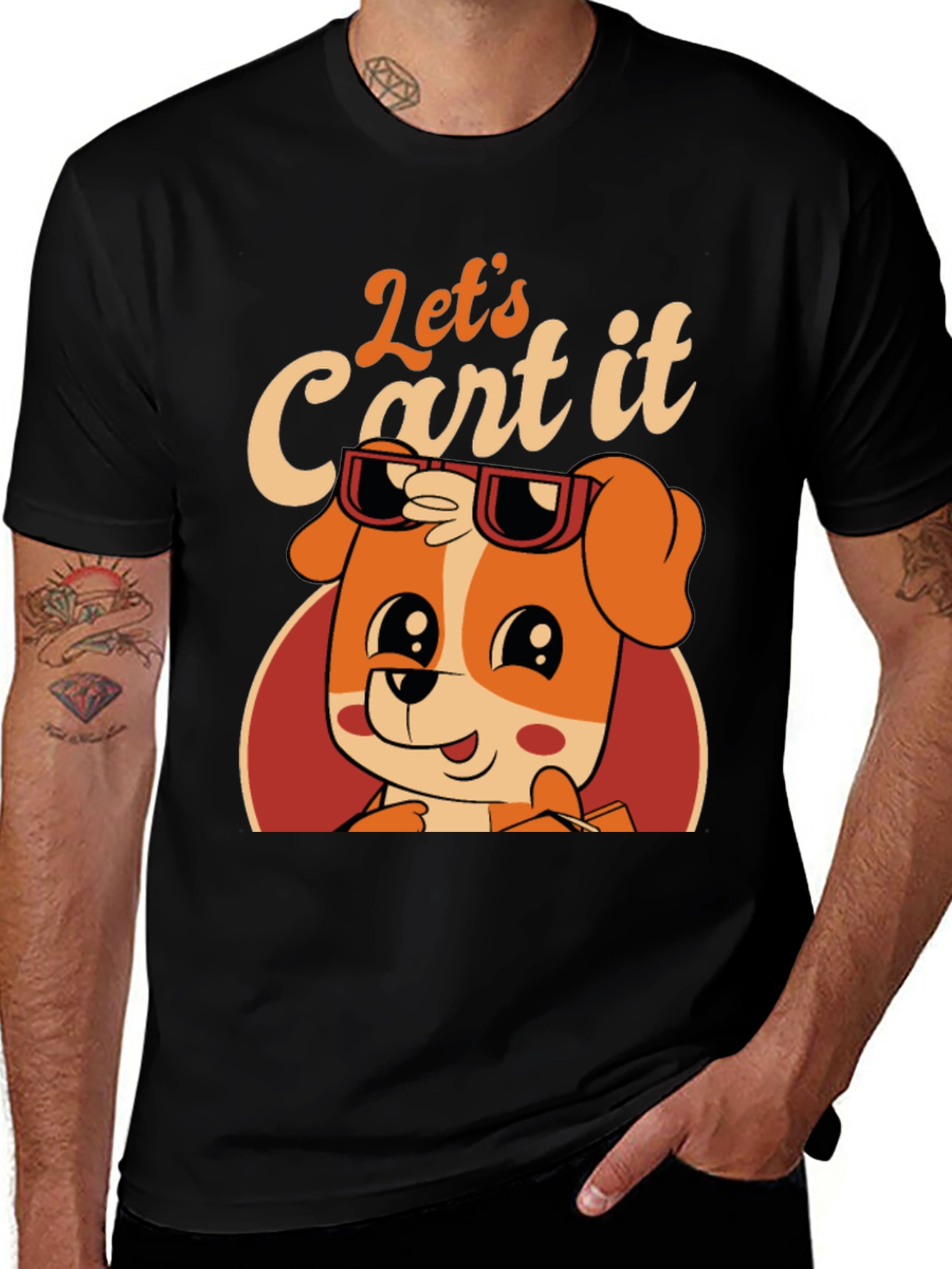 Variant 27 of Let's Cart It! Dog Graphic Tee