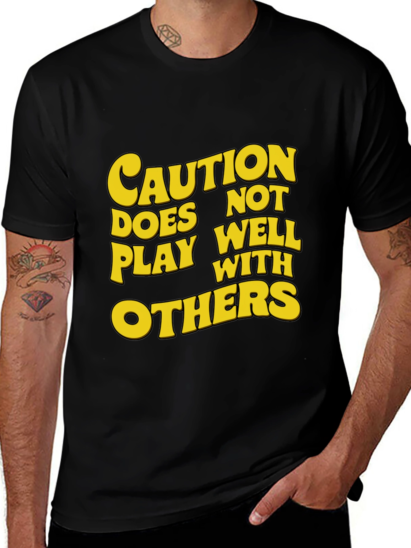 Variant 8 of Caution: Does Not Play Well With Others T-Shirt