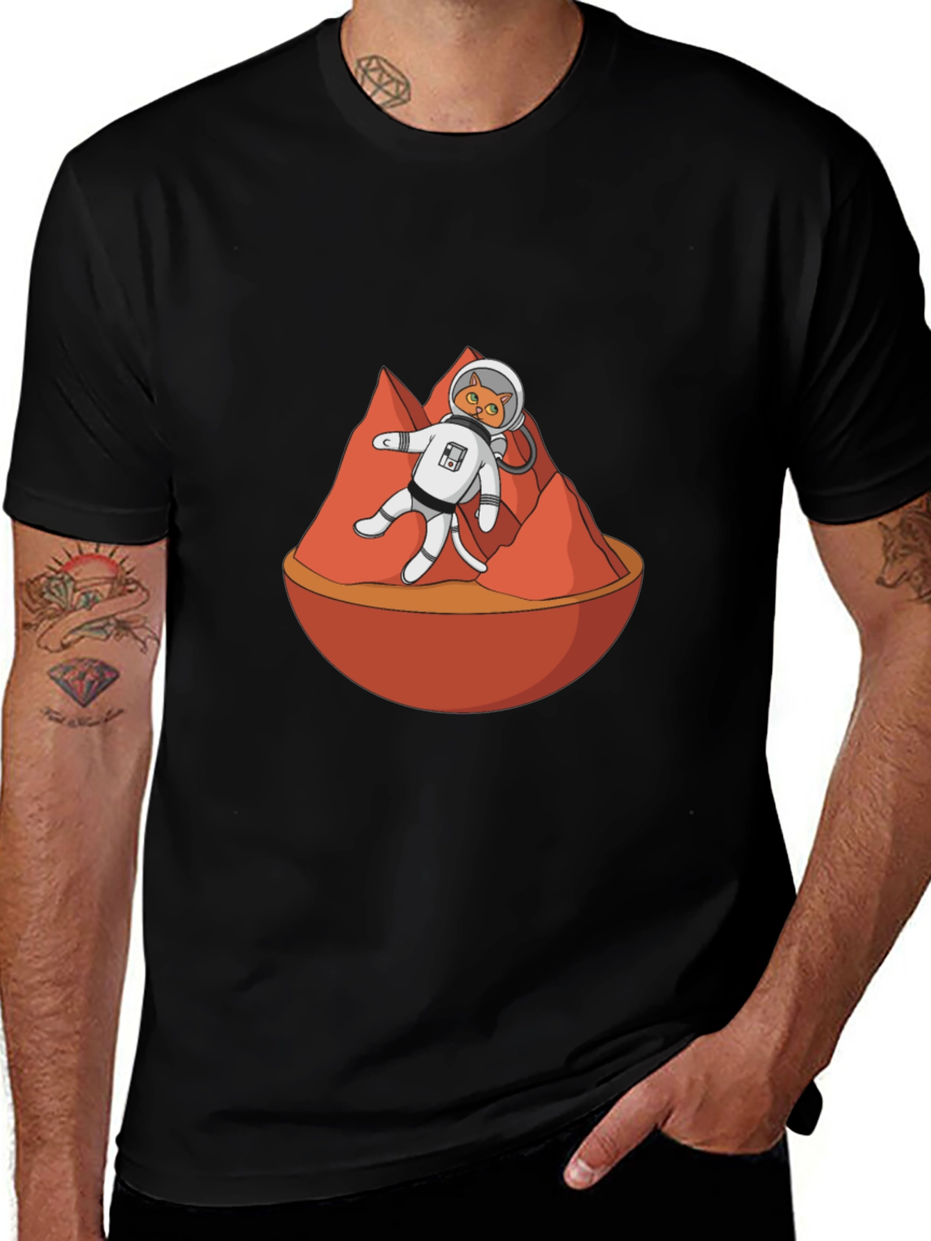 Variant 30 of Cat Astronaut T-Shirt - Space Adventure Tee