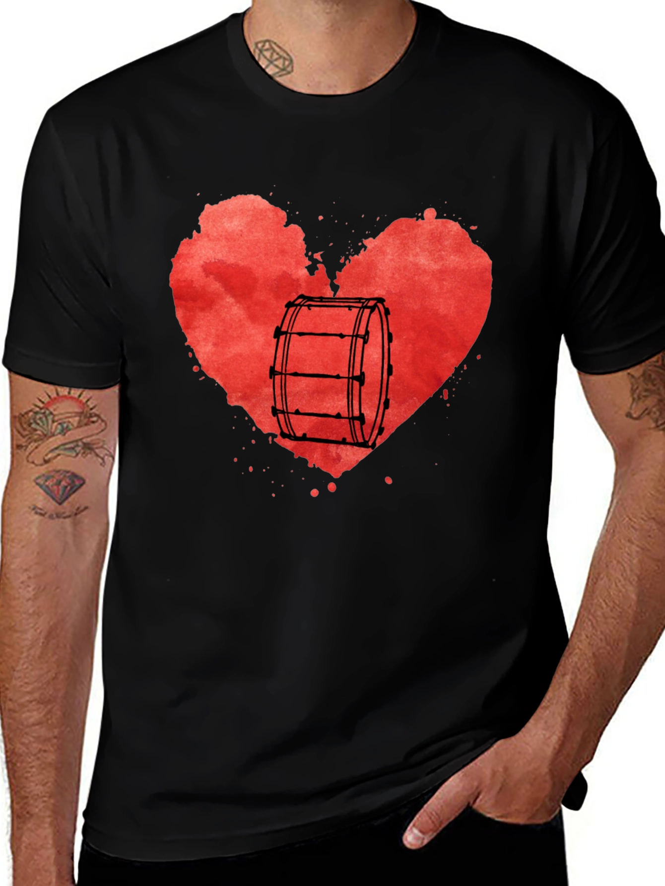 Variant 22 of Drum Heart Graphic T-Shirt