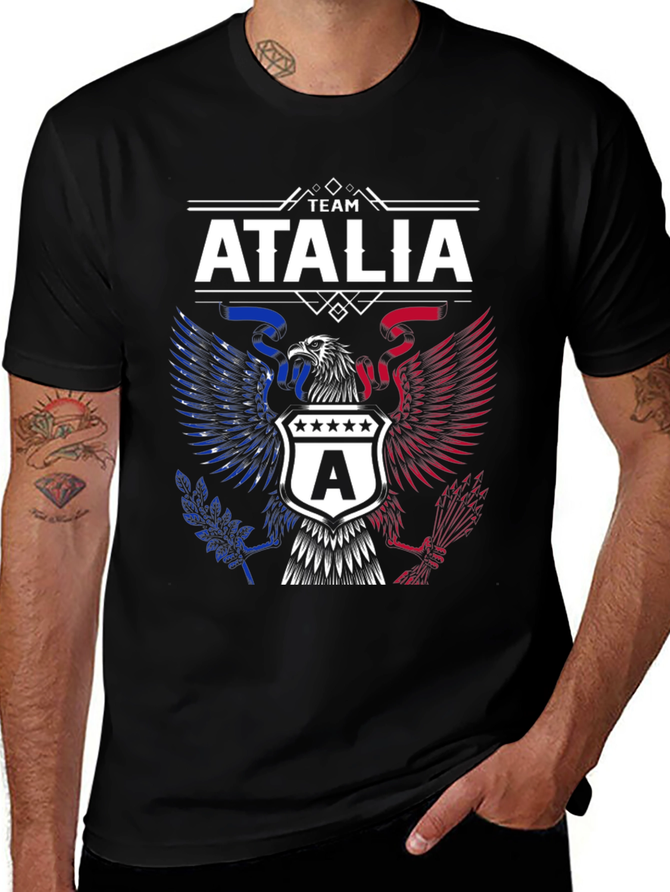 Variant 13 of Team Atalia Patriotic Eagle Graphic Tee - Black
