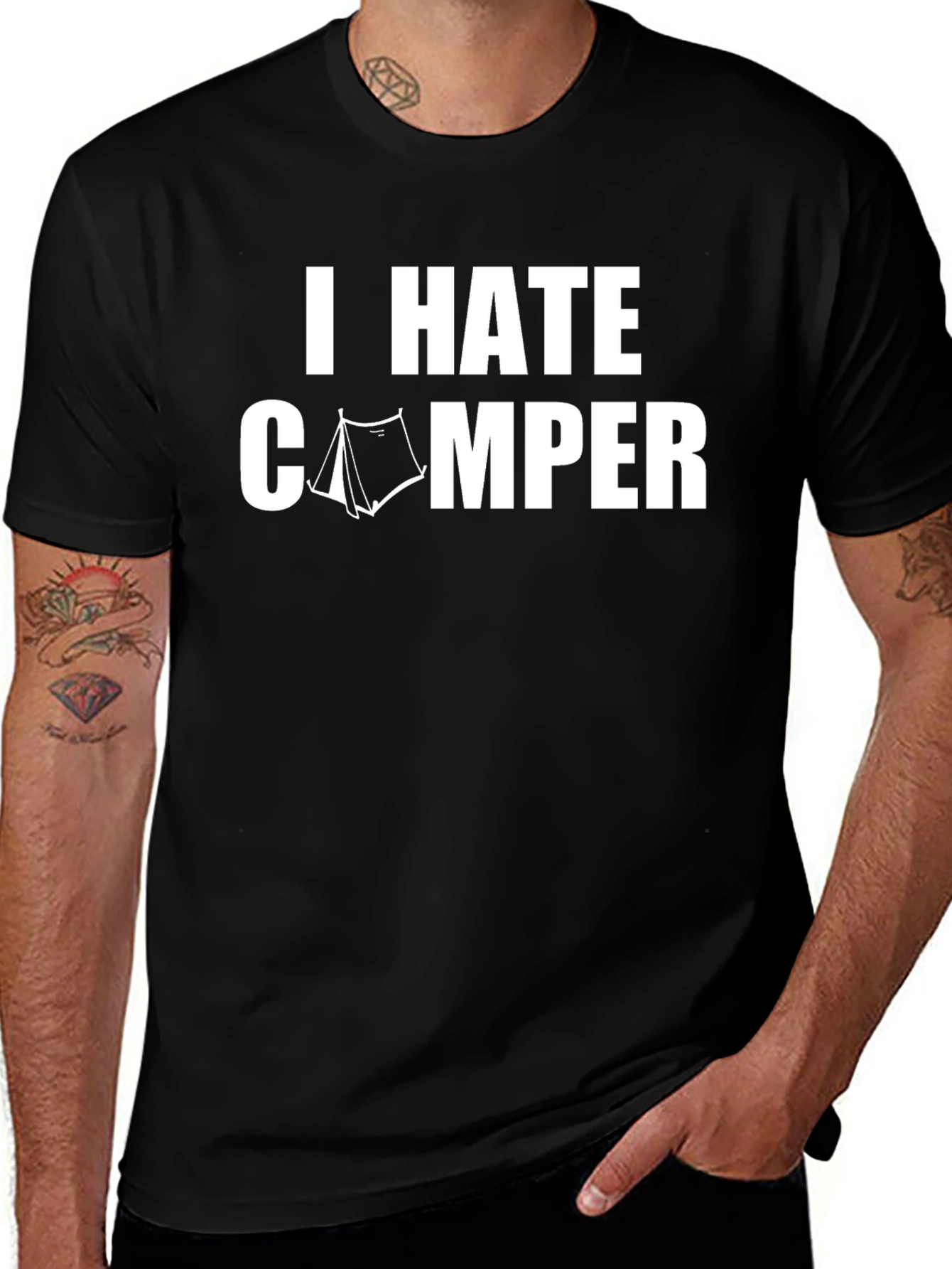 Variant 28 of I Hate Camping Graphic Tee - Anti-Camper T-Shirt