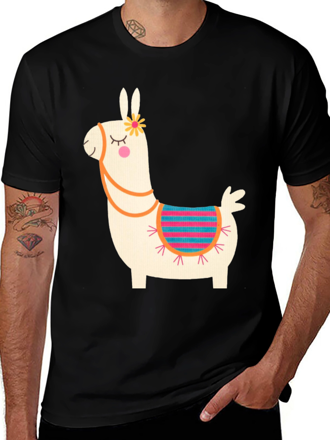 Variant 8 of Llama Graphic Tee - Cute Cartoon Alpaca T-Shirt