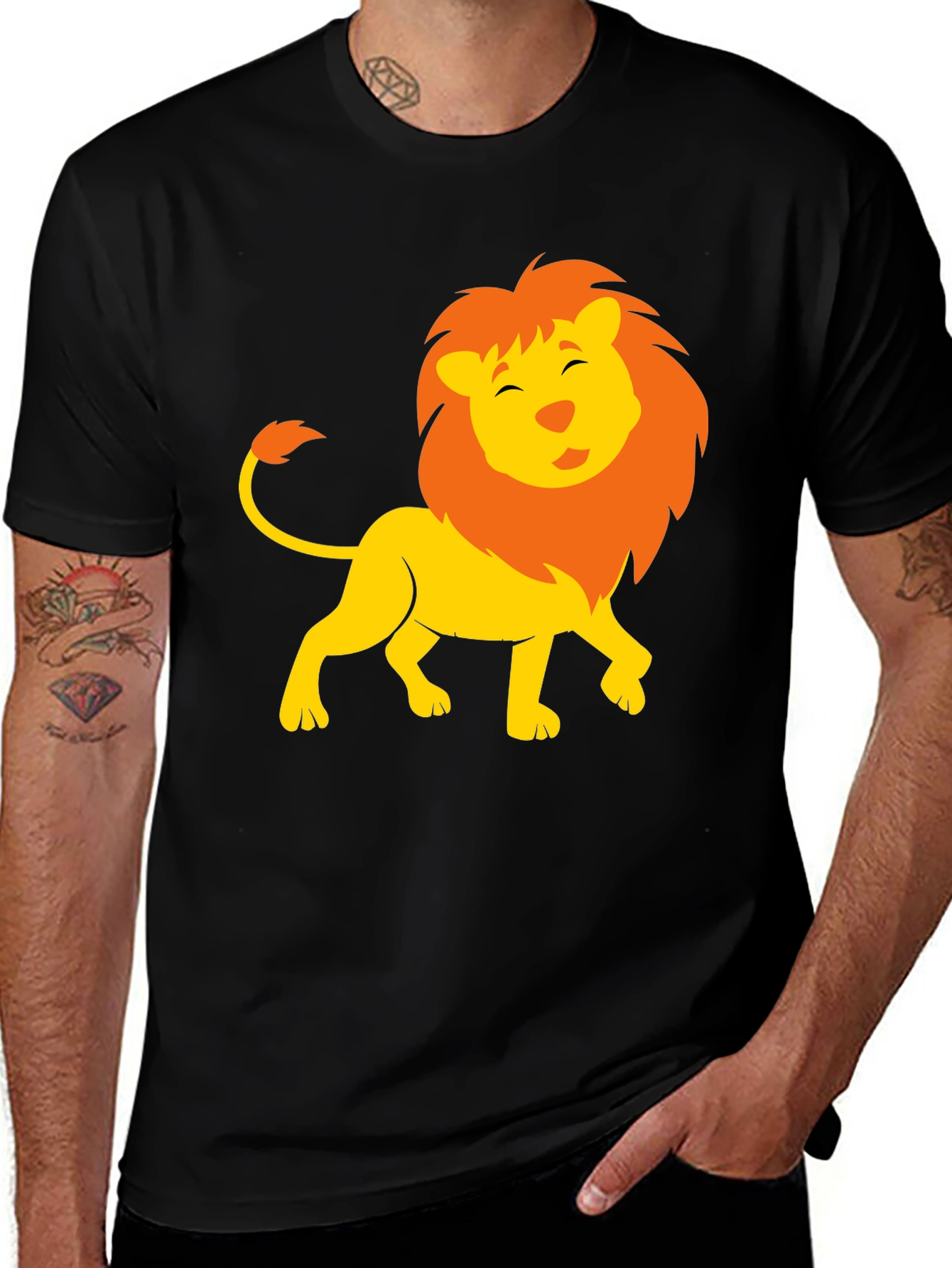 Variant 3 of Lion Graphic Black T-Shirt