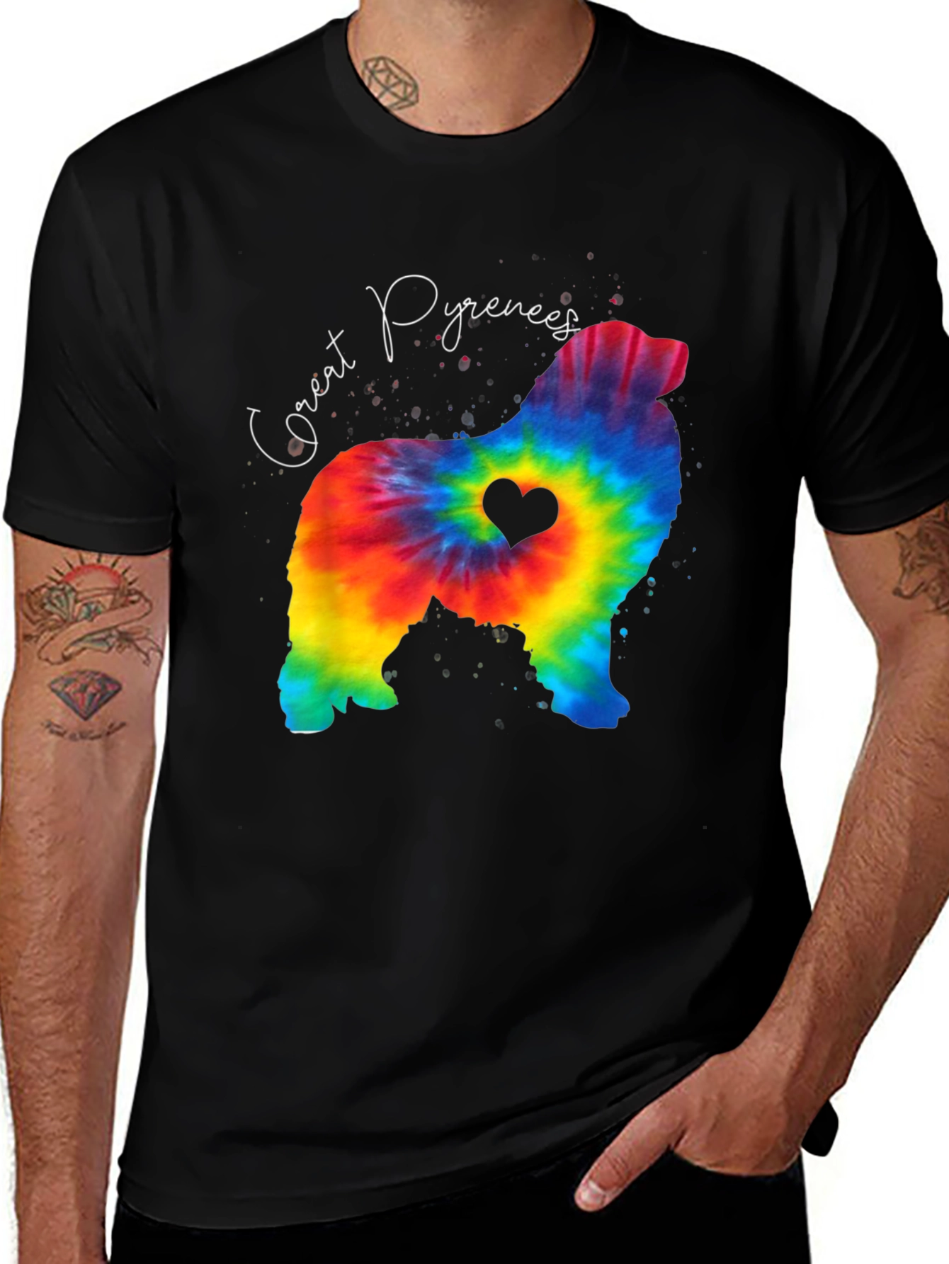 Great Pyrenees Tie Dye Dog Lover T-Shirt
