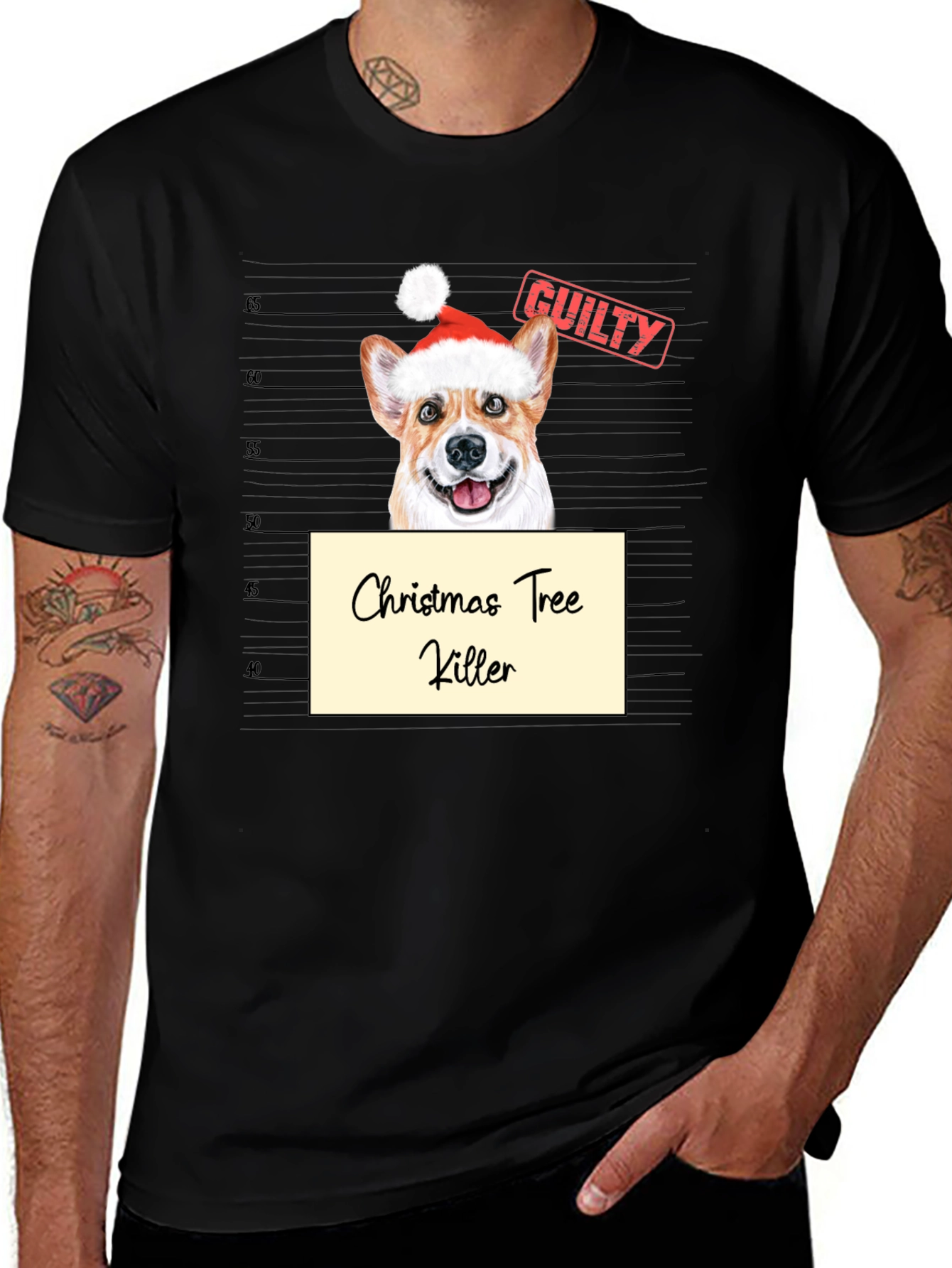 Variant 2 of Christmas Tree Killer Dog T-Shirt