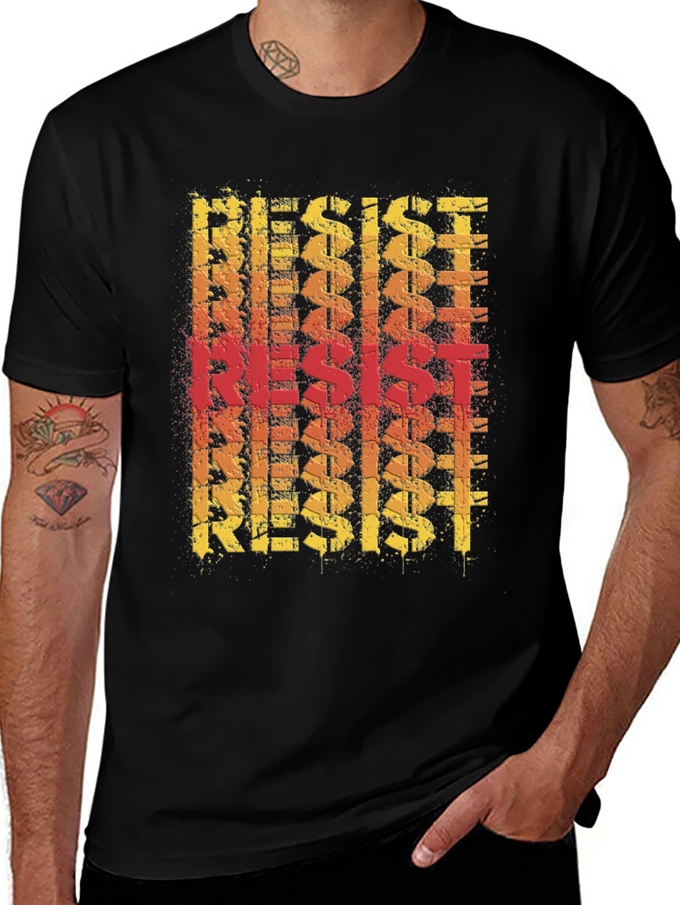 Variant 19 of Resist Graphic Print Tee - Bold Statement T-Shirt