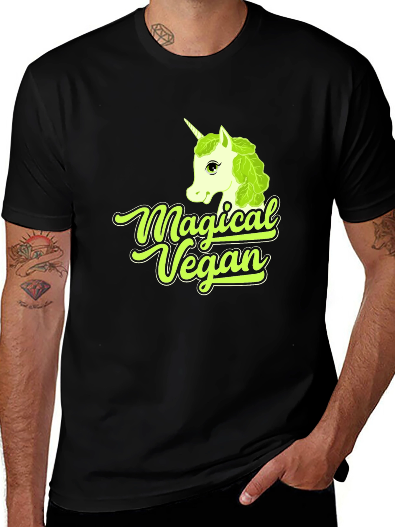 Variant 30 of Magical Vegan T-Shirt - Unicorn Graphic Tee
