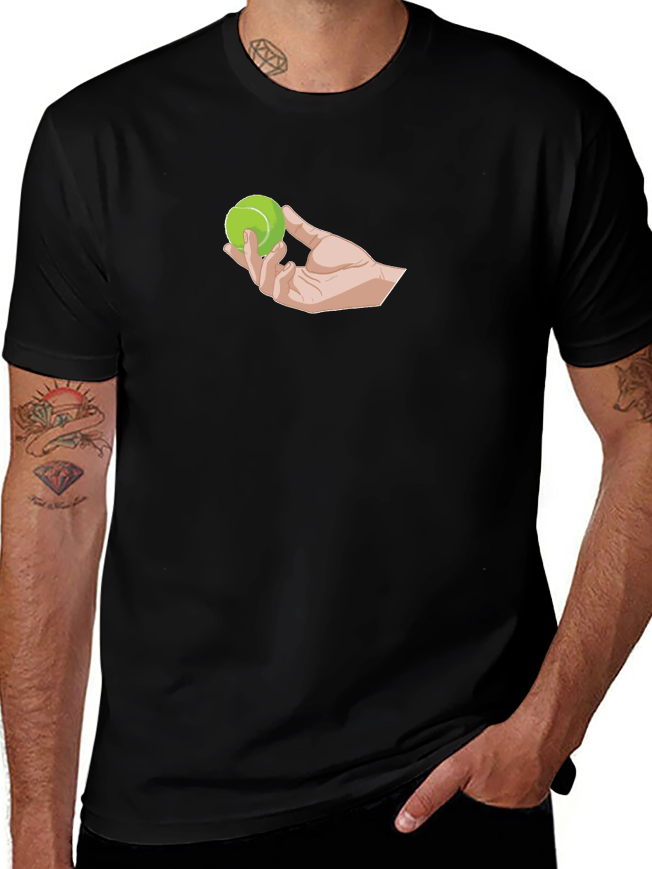 Variant 23 of Hand Holding Tennis Ball Graphic Tee