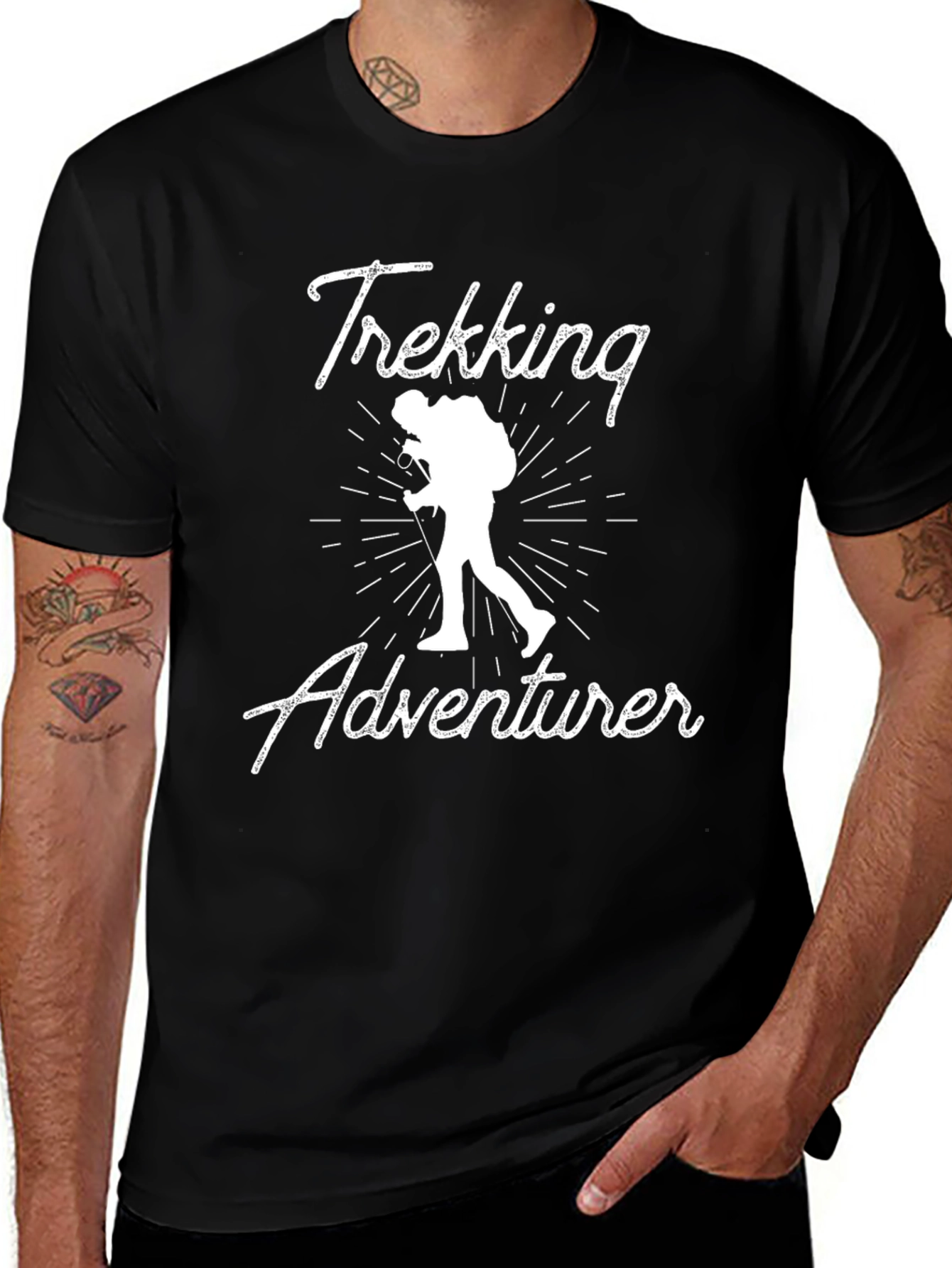 Trekking Adventurer Graphic Tee - Black