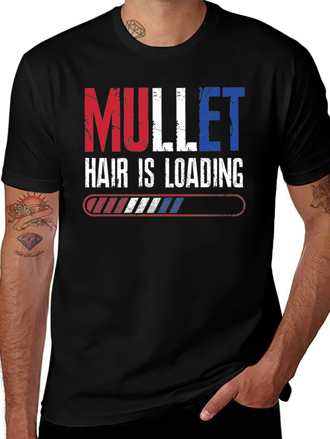 Variant 18 of Mullet Hair is Loading T-Shirt - Funny Retro Style