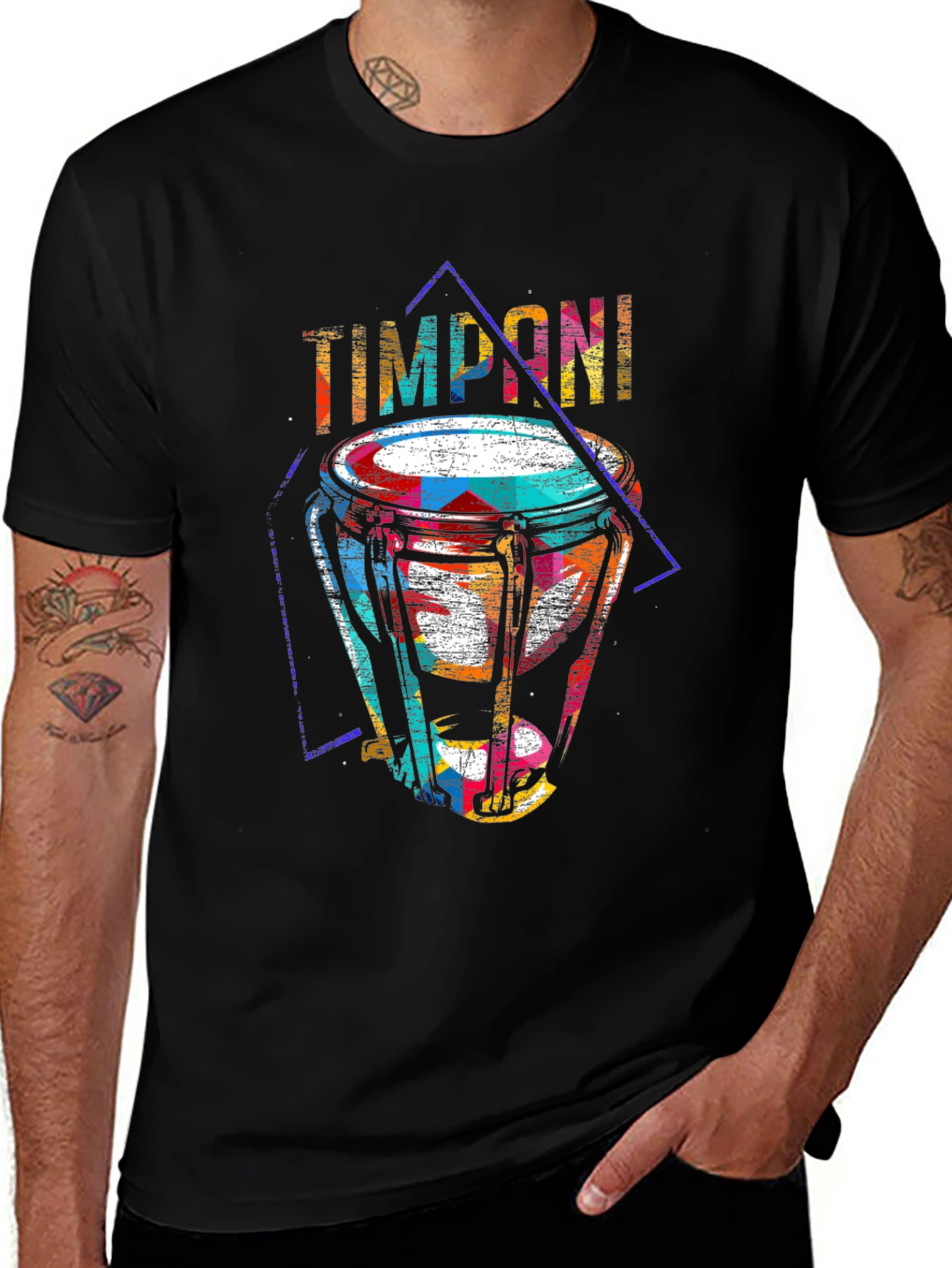 Colorful Timpani Drum Graphic T-Shirt