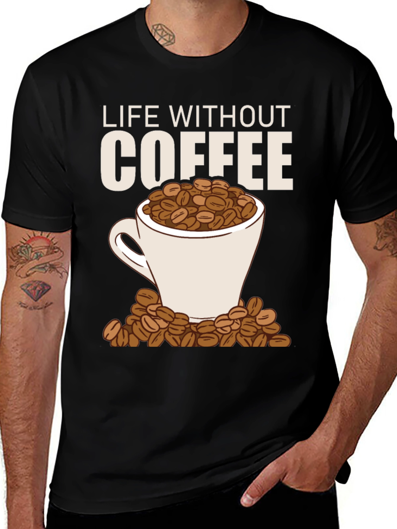 Variant 11 of Life Without Coffee Graphic Tee - Funny Caffeine Lover Shirt