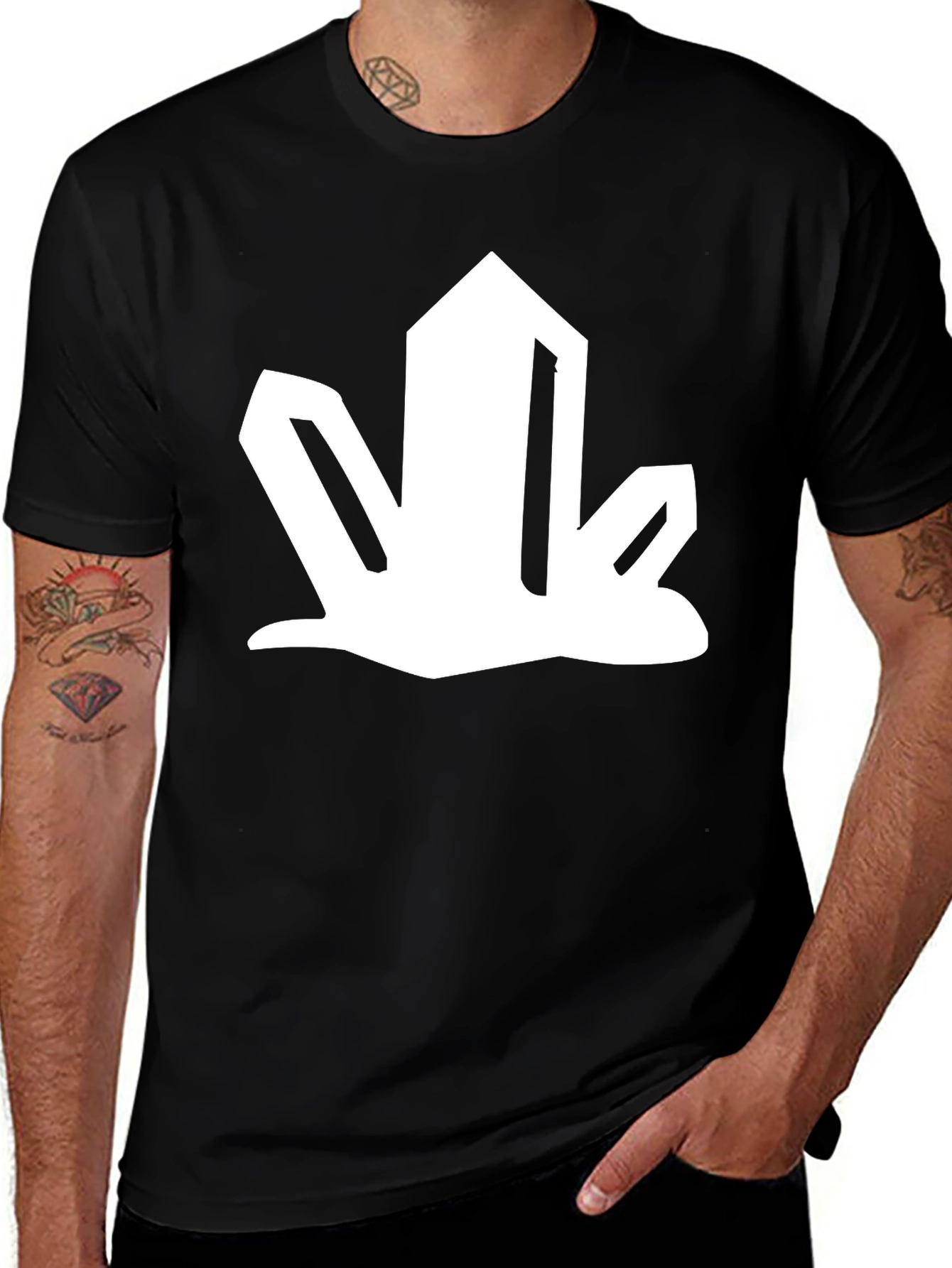 Variant 6 of Crystal Graphic Black T-Shirt - Modern Style