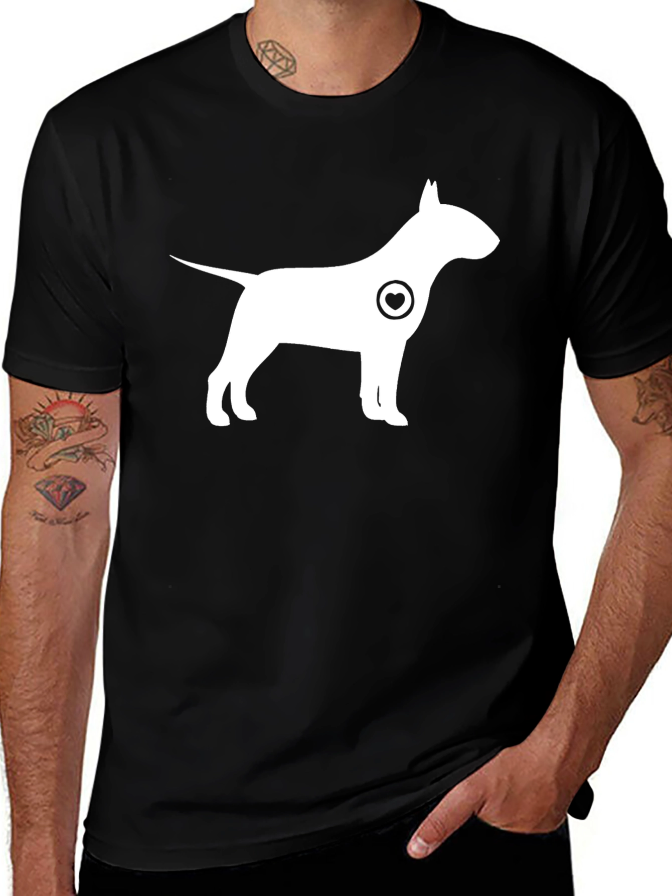 Variant 20 of Dog Lover T-Shirt - Bull Terrier Heart Graphic