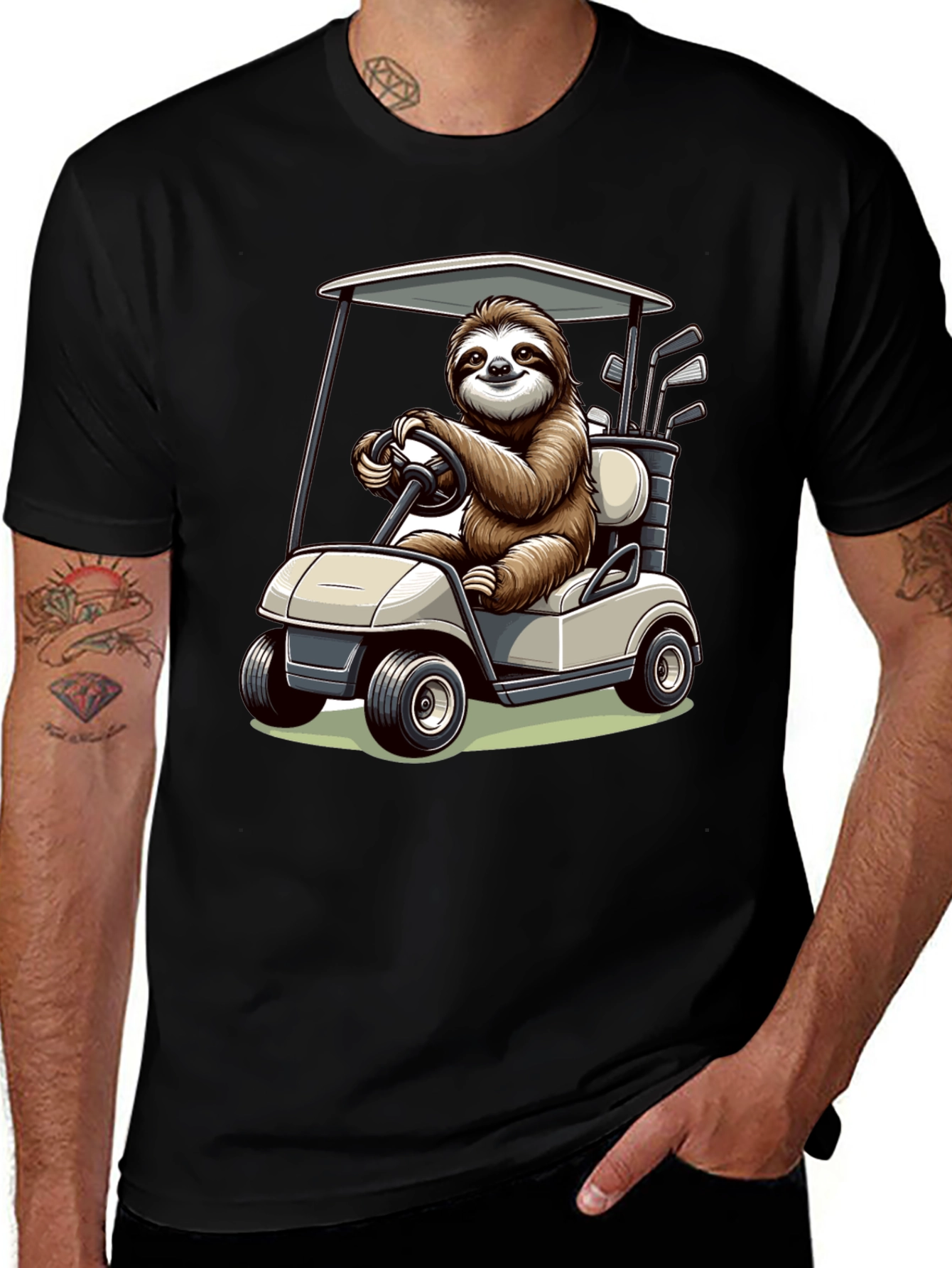 Variant 4 of Sloth Golf Cart T-Shirt
