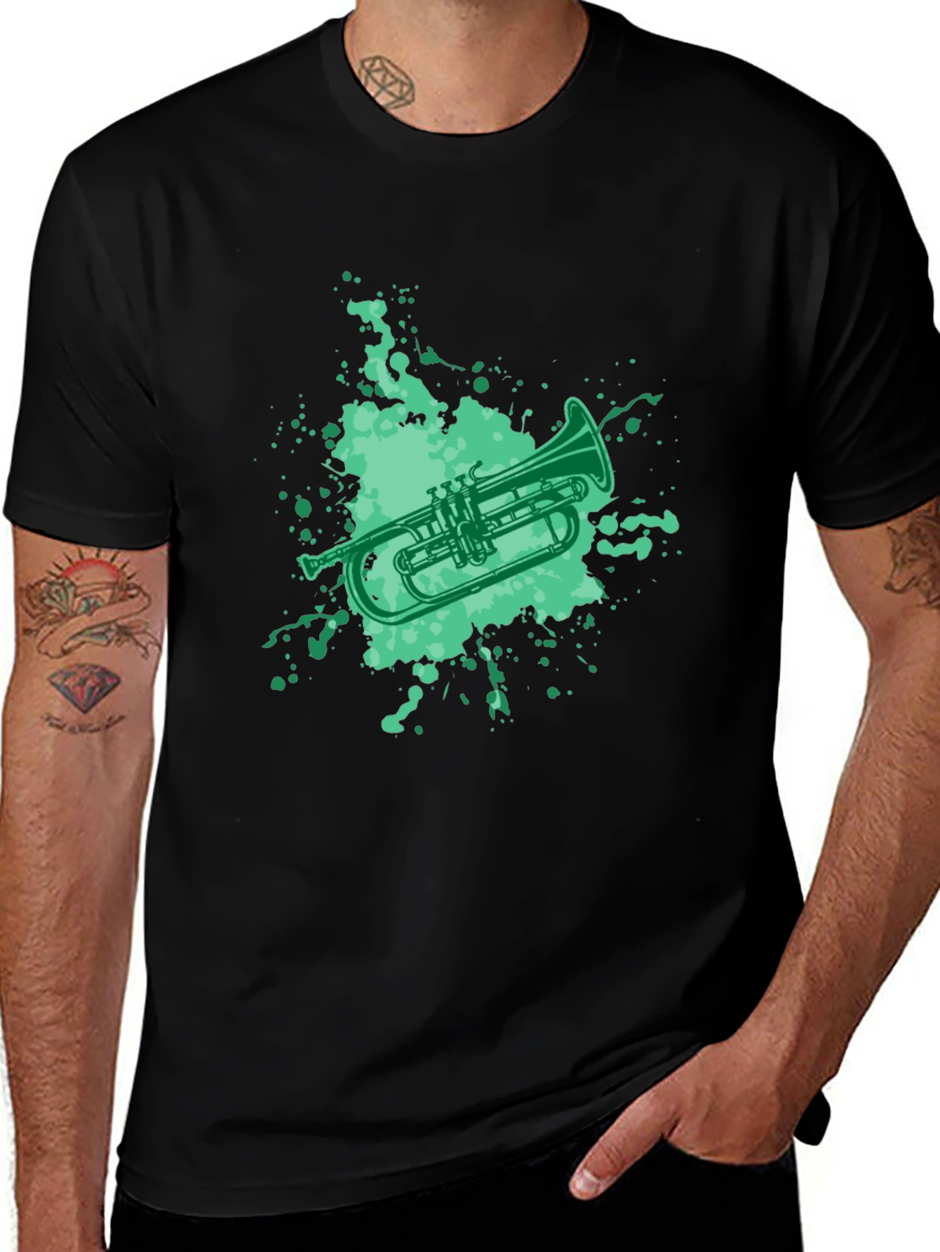 Trumpet Splash Graphic Tee - Musician's Fashion