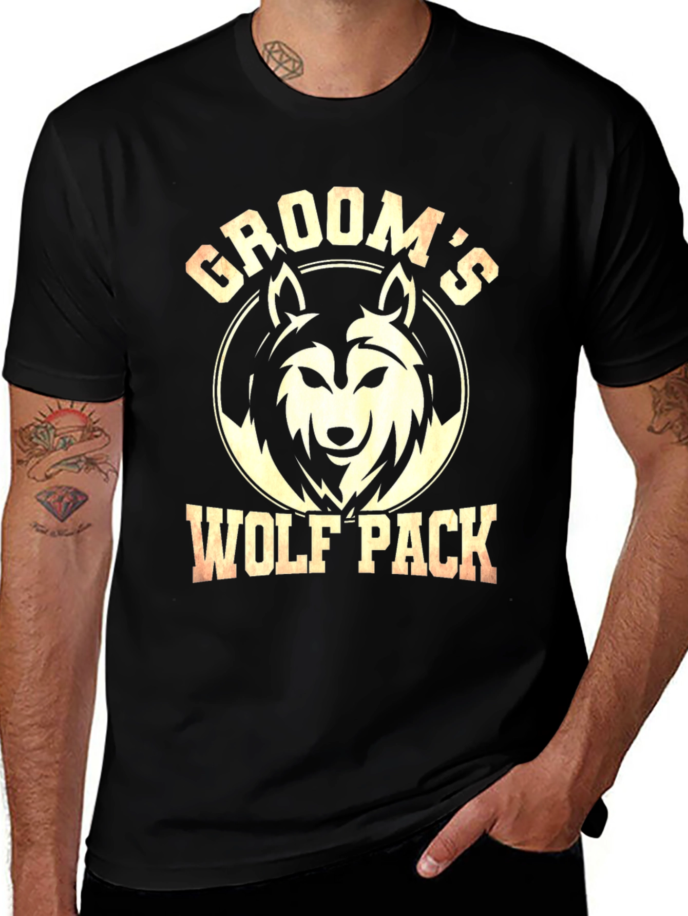 Variant 17 of Groom's Wolf Pack T-Shirt - Bachelor Party Apparel