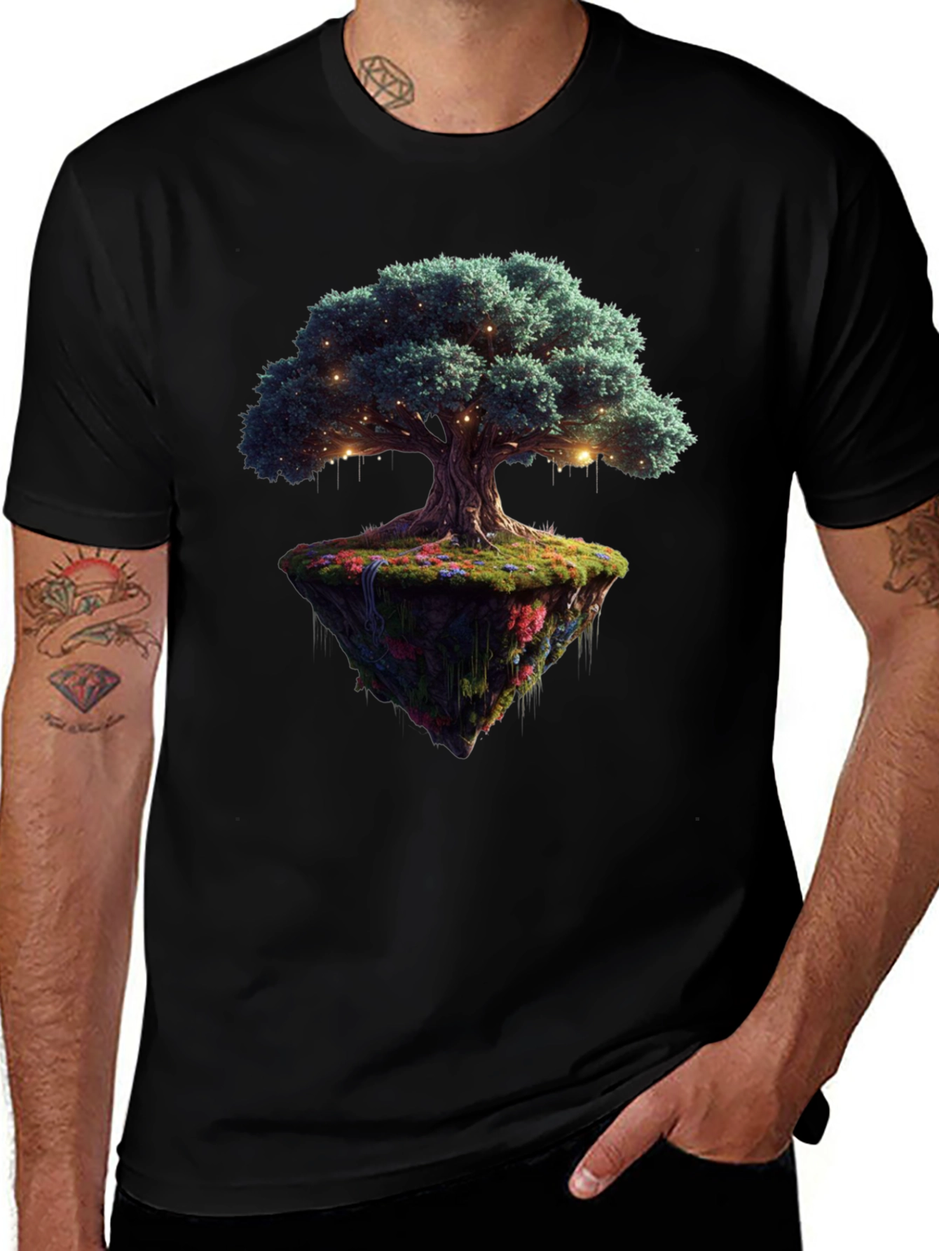 Variant 2 of Magical Floating Island Tree Graphic Tee
