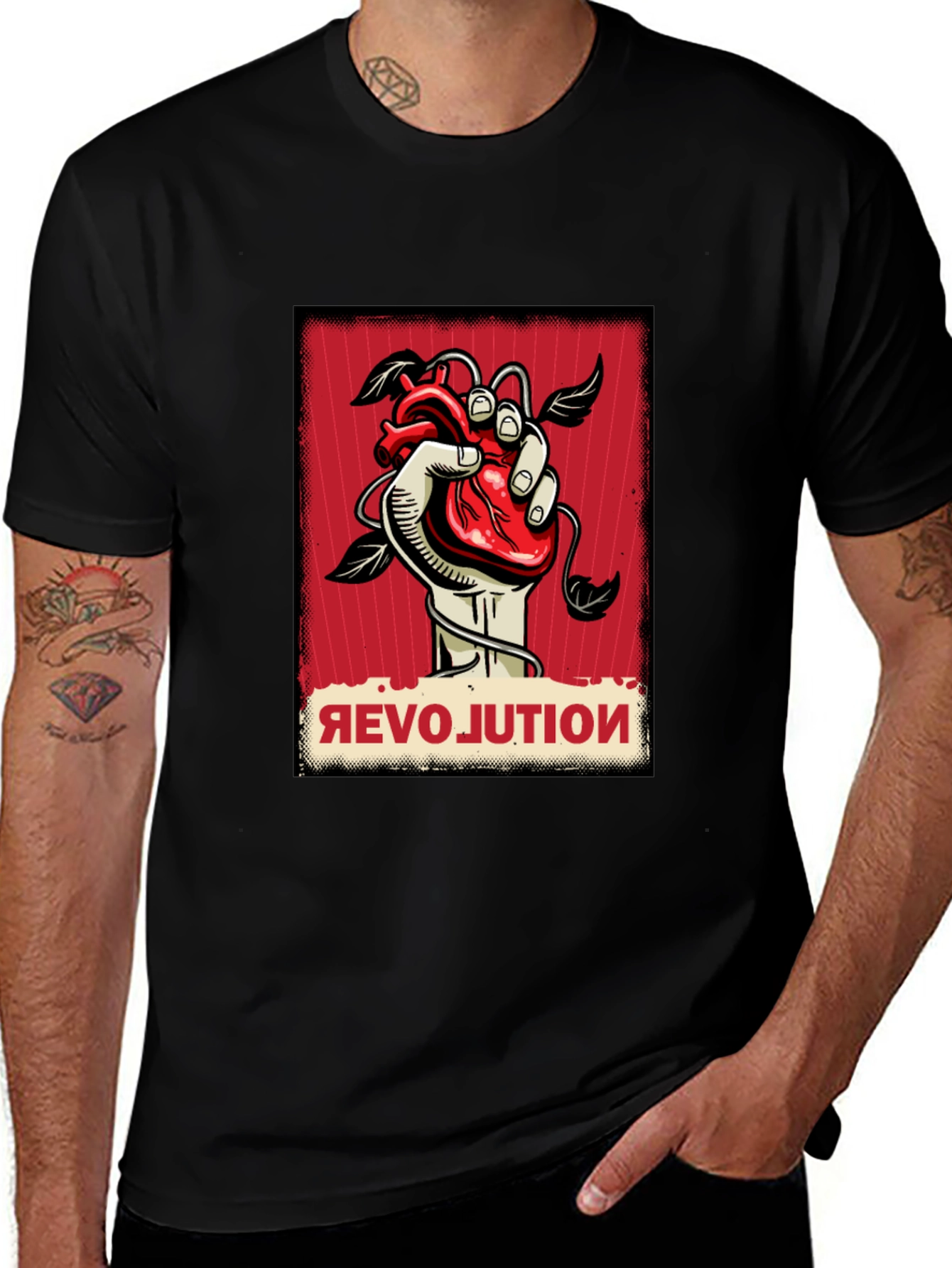 Variant 25 of Revolution Heart Graphic Tee - Black