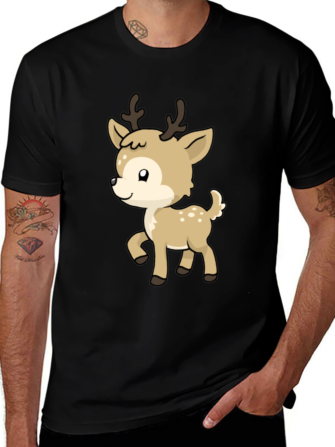 Variant 15 of Cute Deer Graphic Tee - Soft Cotton Blend