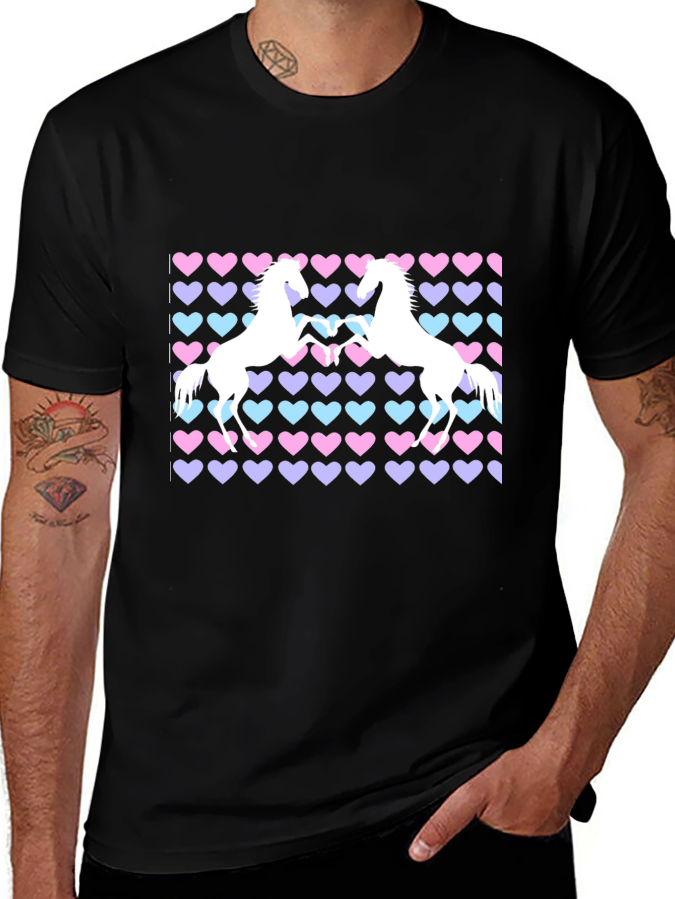 Variant 4 of Unicorn Heart T-Shirt - Men's Graphic Tee