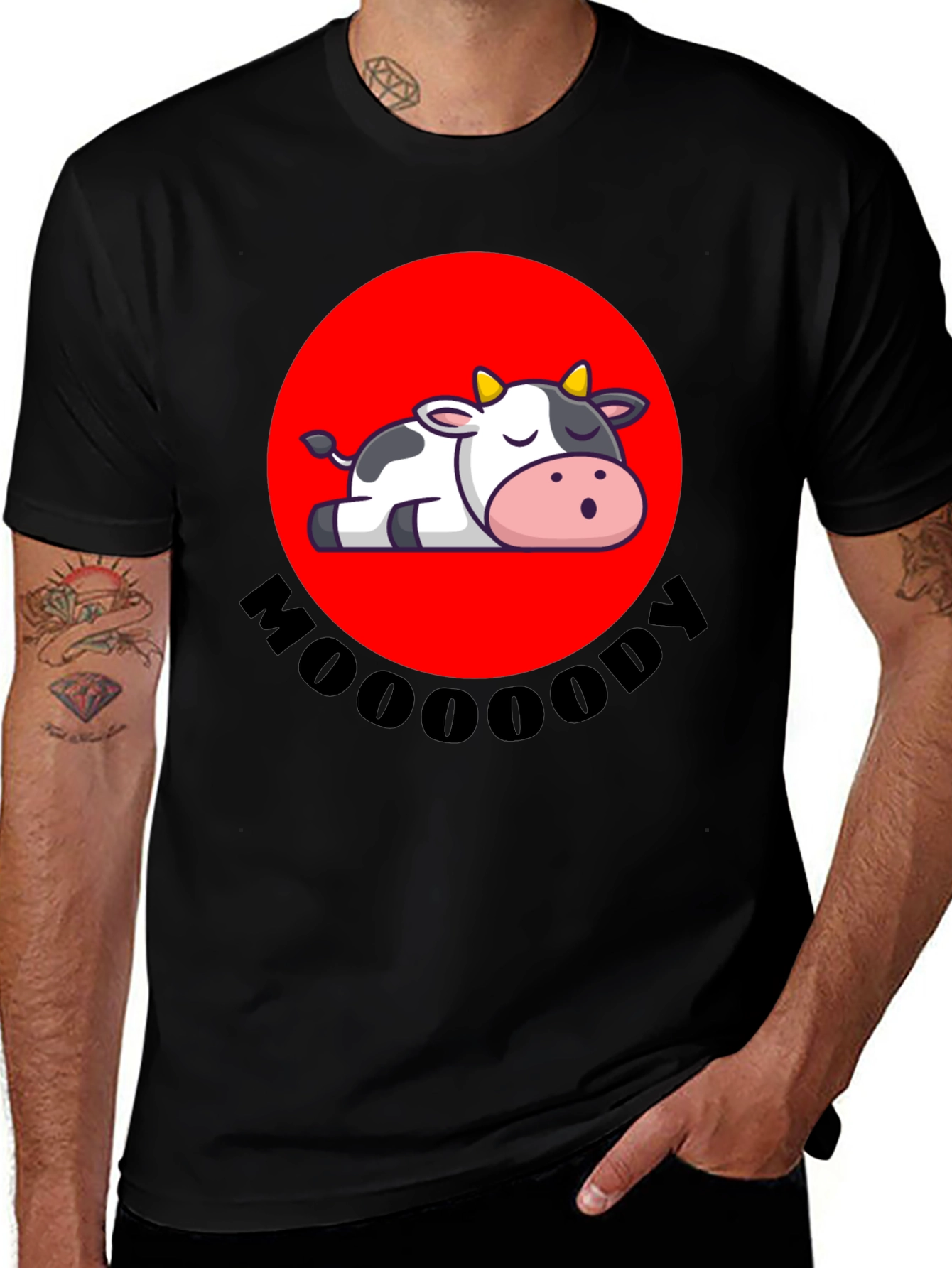 Variant 10 of Moooody Cow Graphic T-Shirt - Cute & Comfy