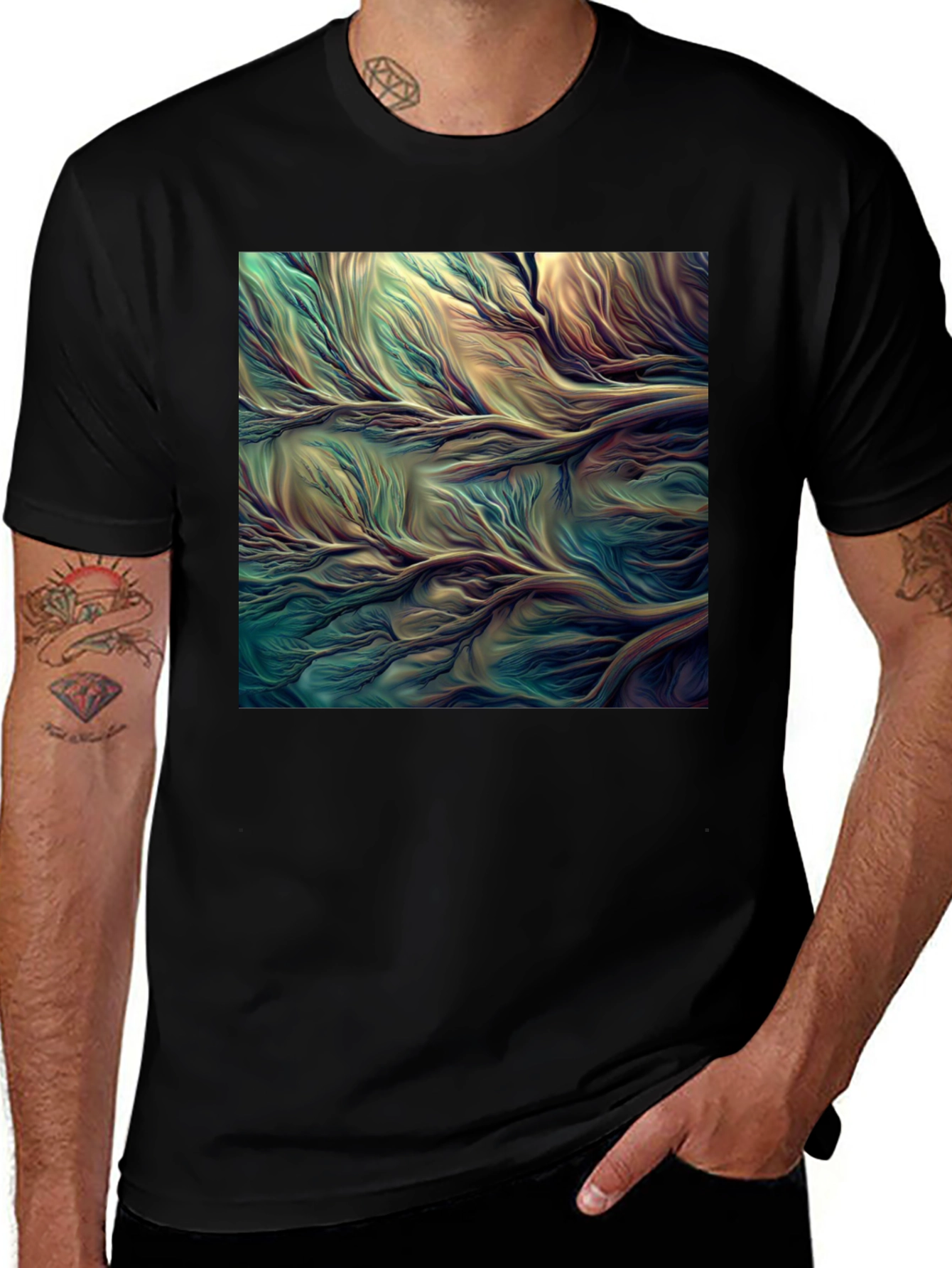 Variant 24 of Abstract Flowing River T-Shirt
