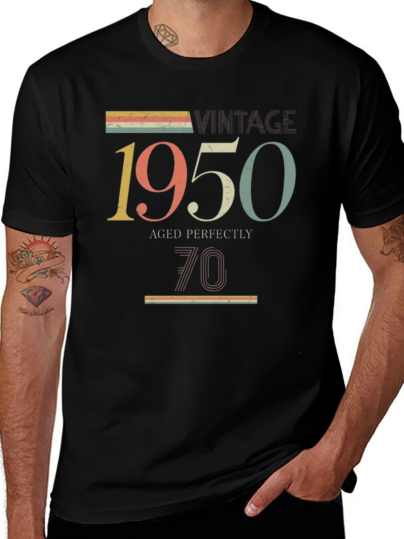 Variant 18 of Vintage 1950 Aged Perfectly 70th Birthday T-Shirt