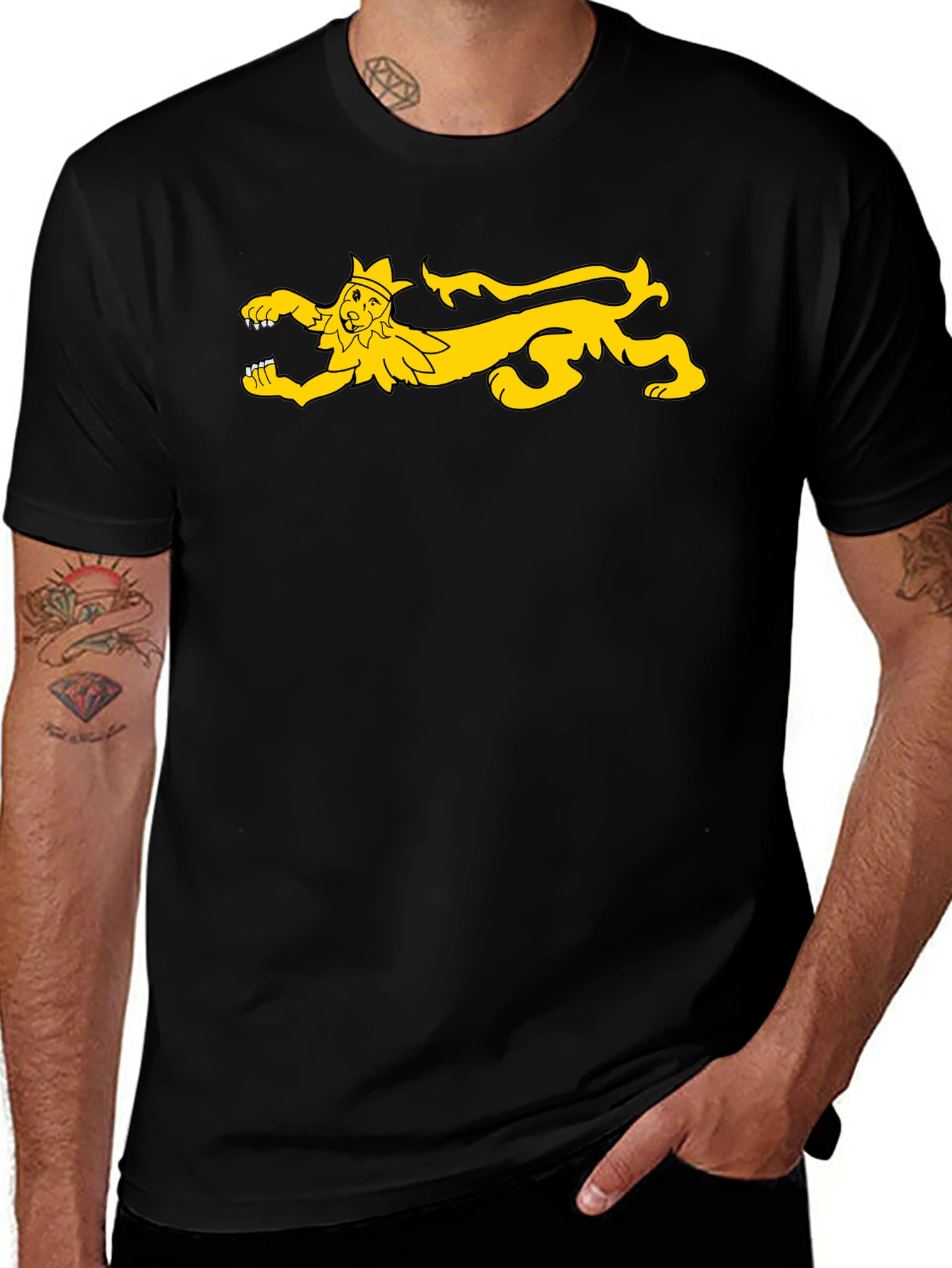 Medieval Lion Rampant T-Shirt - Black