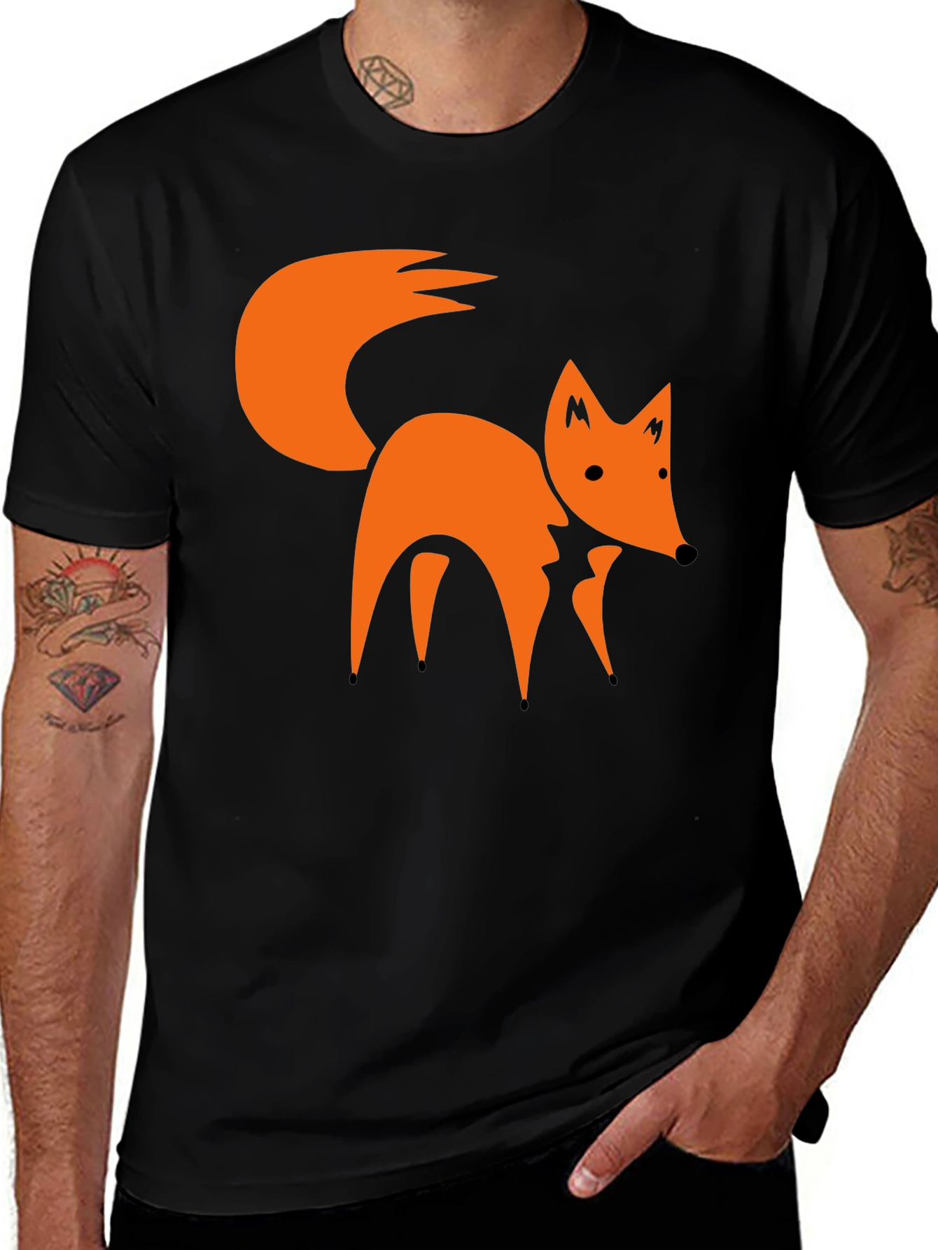 Fox Graphic Print Crew Neck T-Shirt