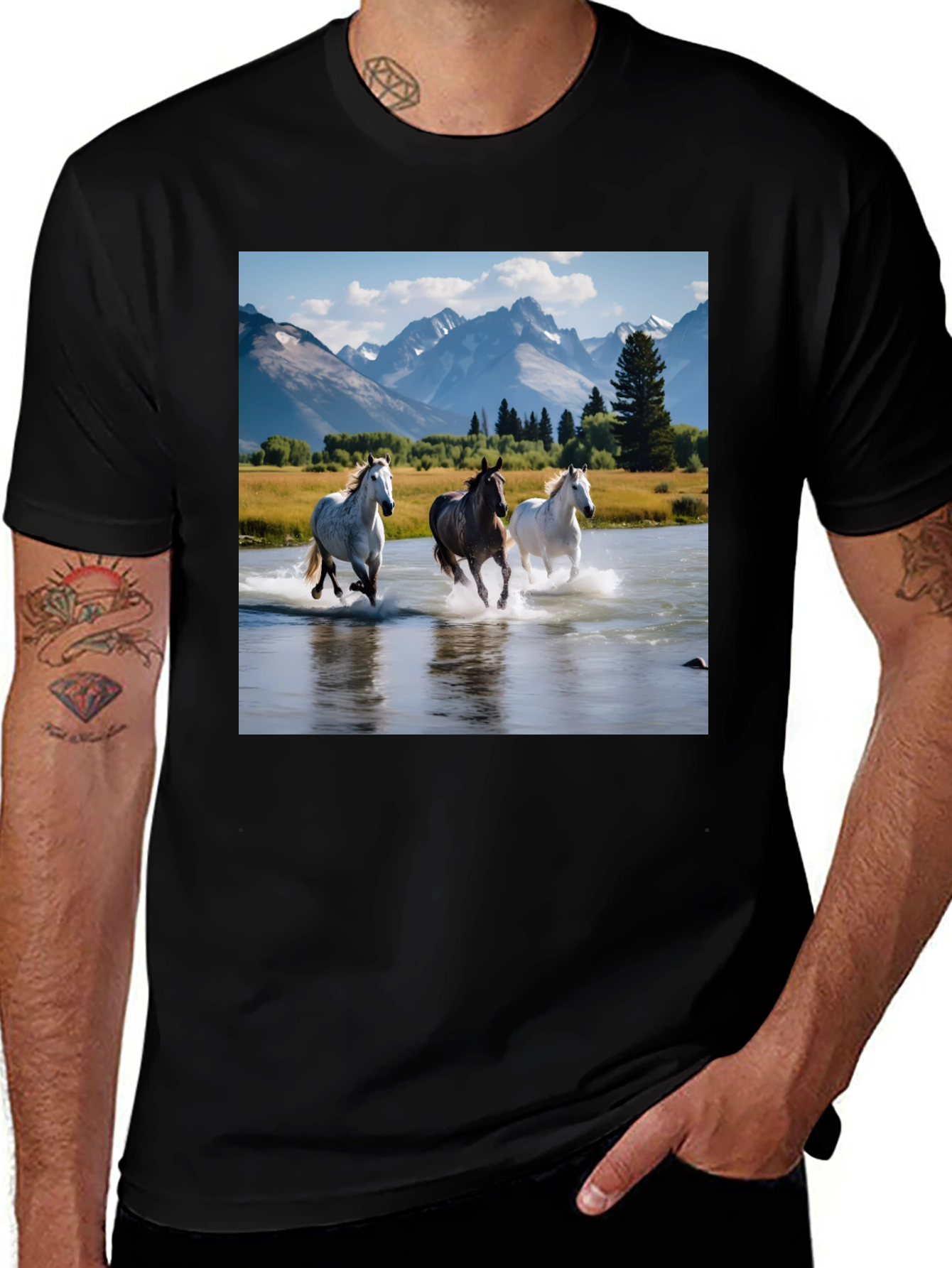 Variant 22 of Horse River T-Shirt - Graphic Tee
