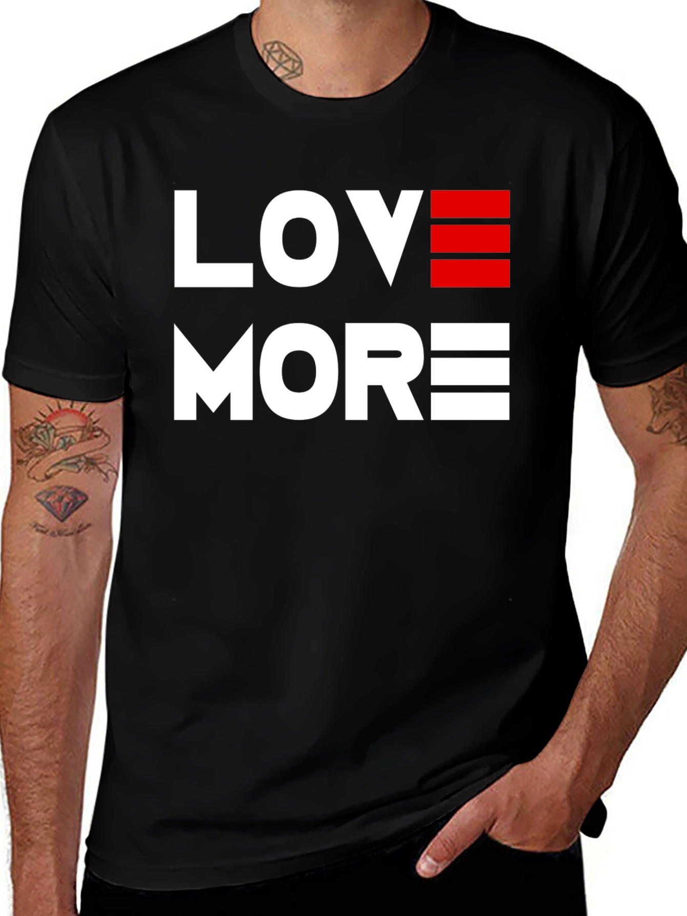 Variant 24 of Love More Graphic Tee - Black Short Sleeve