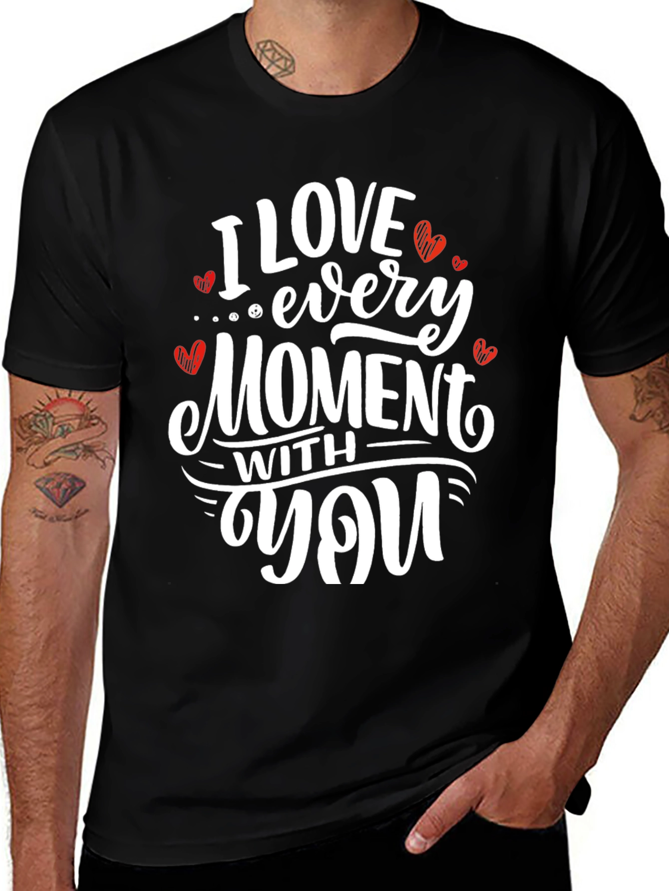 Variant 19 of Love Every Moment Graphic T-Shirt - Unisex Black Tee