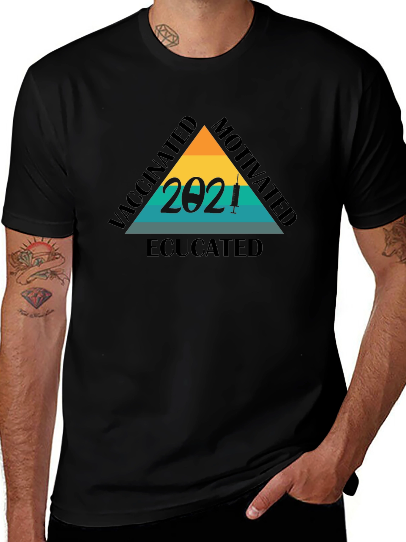 Variant 30 of Vaccinated Motivated Educated T-Shirt