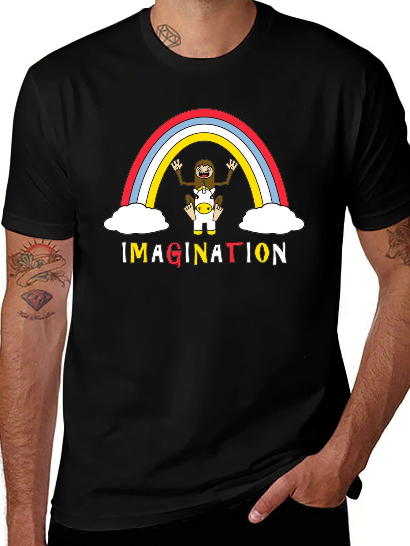 Variant 4 of Imagination Unicorn Rainbow Graphic Tee