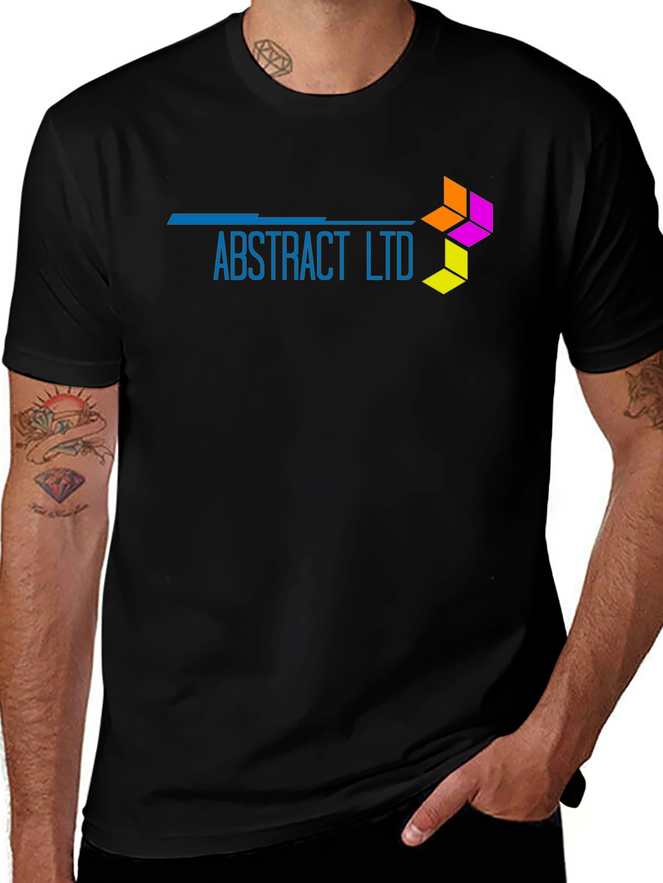 Variant 24 of Abstract Ltd Black T-Shirt - Modern Design