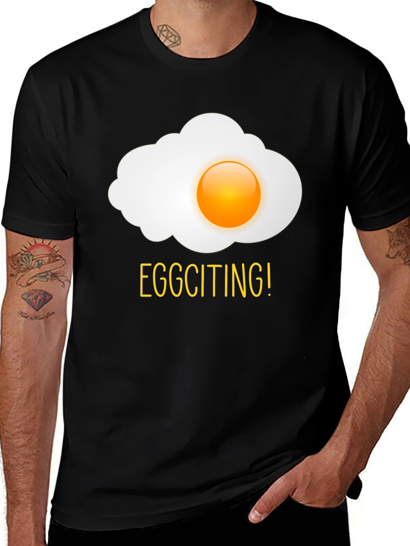 Variant 25 of Eggciting! Novelty Egg Graphic Print T-Shirt