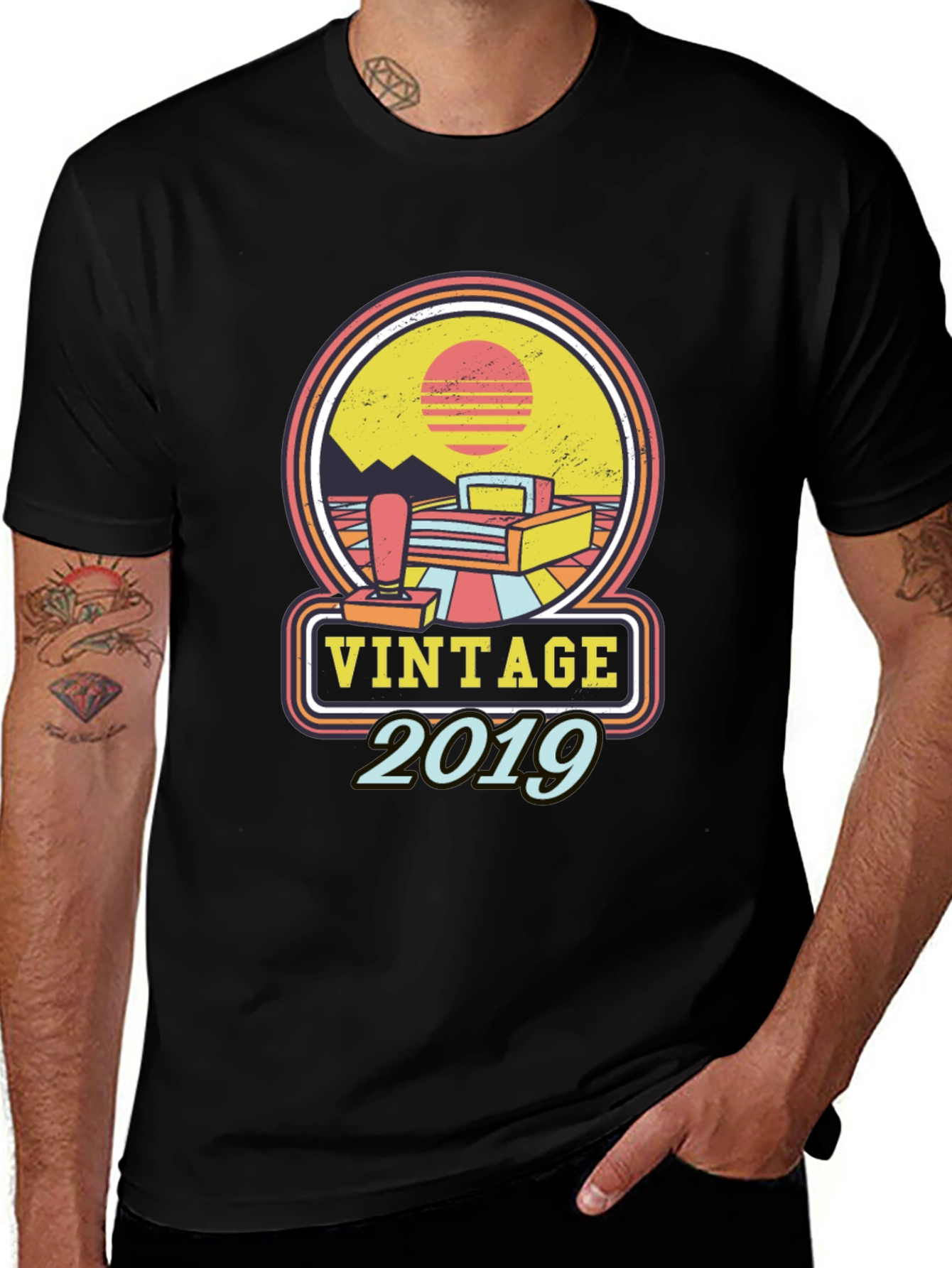 Variant 19 of Vintage 2019 Retro Gaming T-Shirt