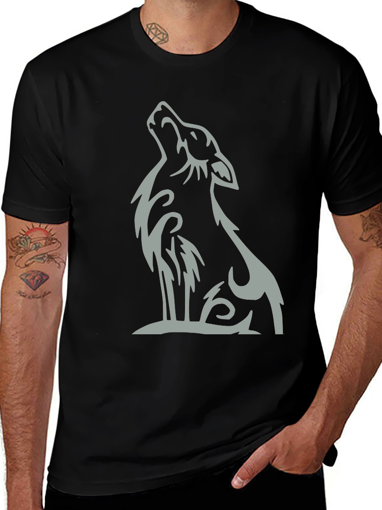 Variant 10 of Black Wolf Graphic Tee - Stylish Casual Wear