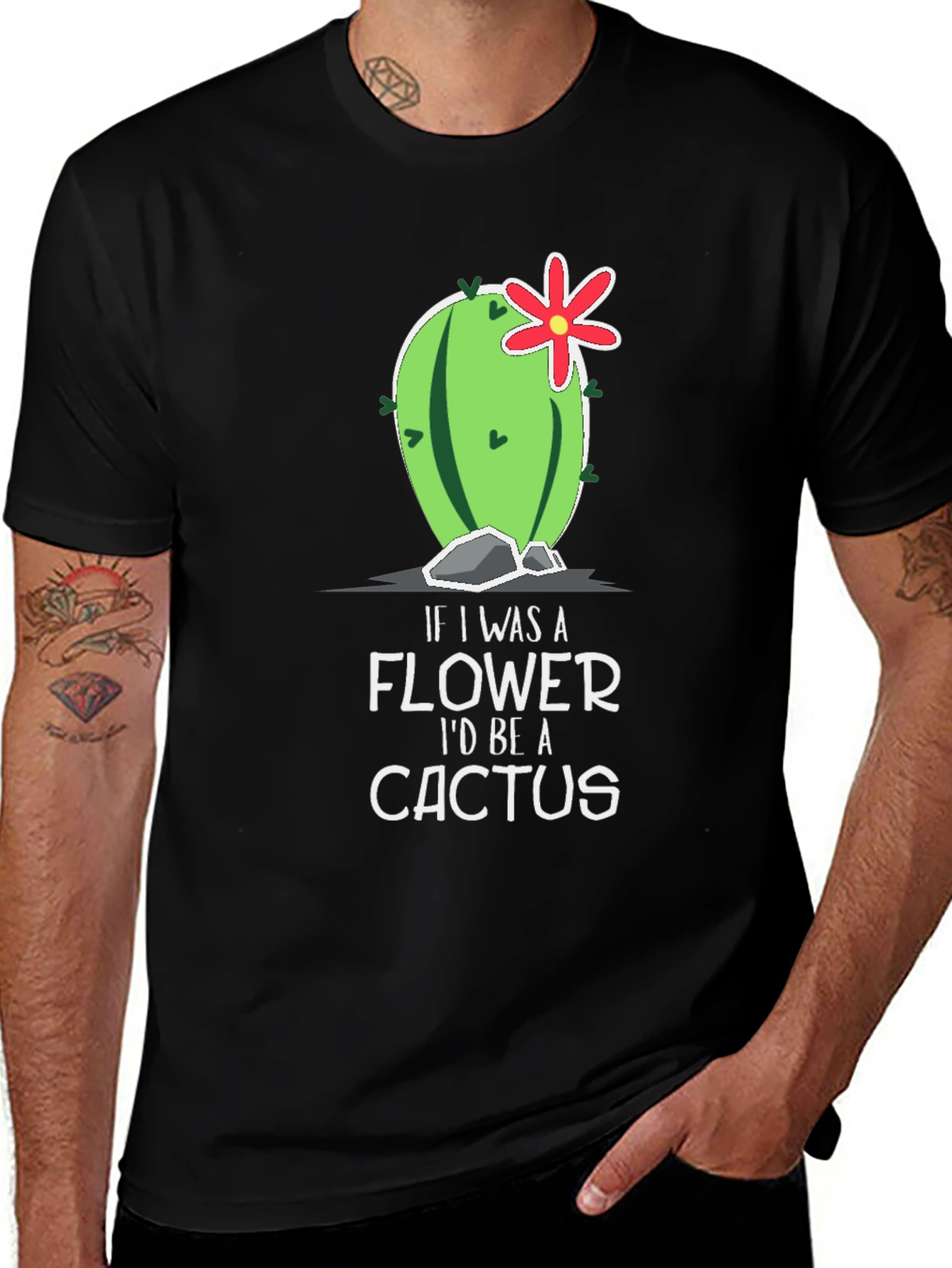 Variant 16 of Funny Cactus Graphic T-Shirt - If I Was A Flower