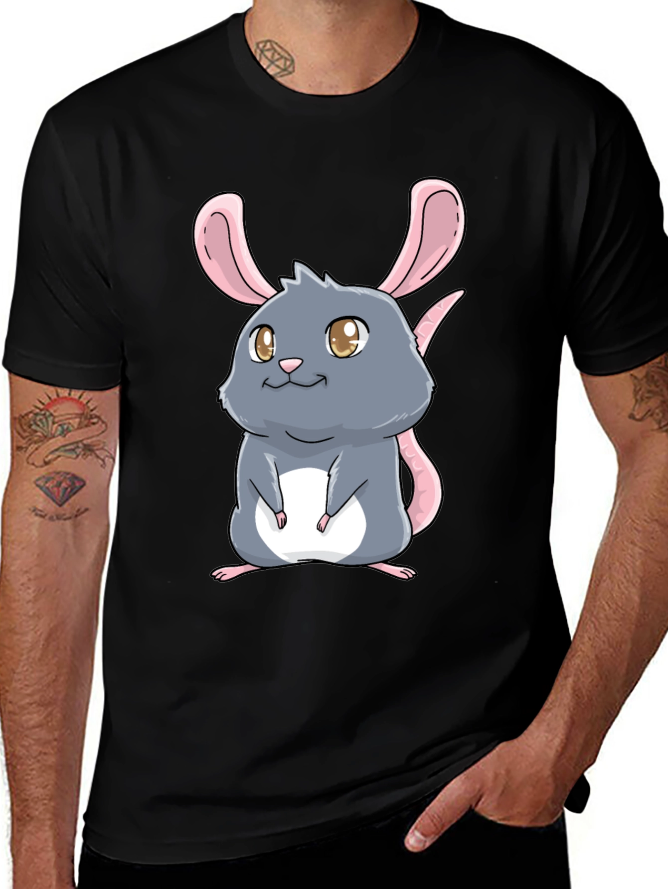 Variant 28 of Cute Cartoon Rat Graphic T-Shirt - Unisex