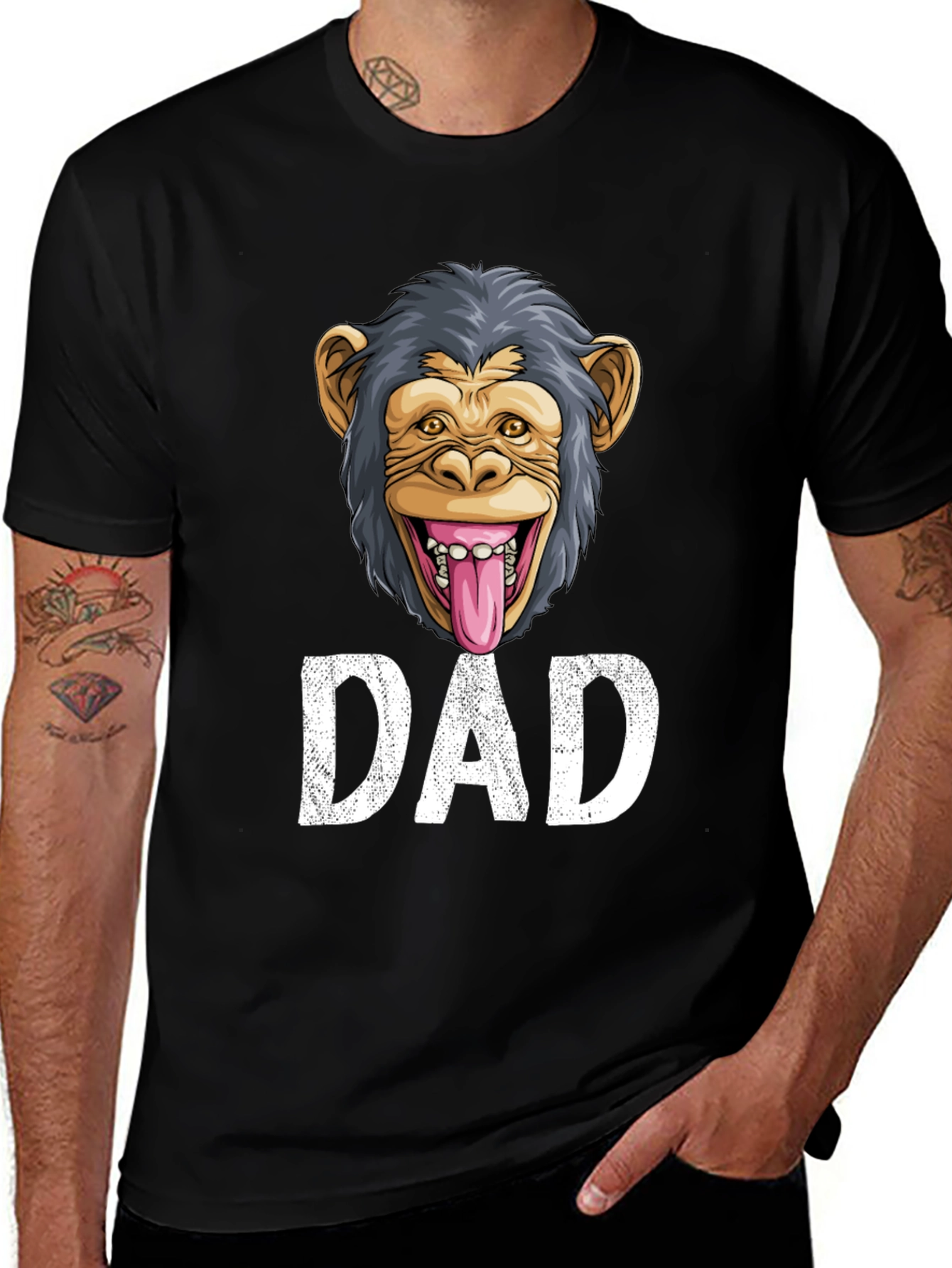 Variant 25 of Funny Monkey Dad T-Shirt - Novelty Graphic Tee
