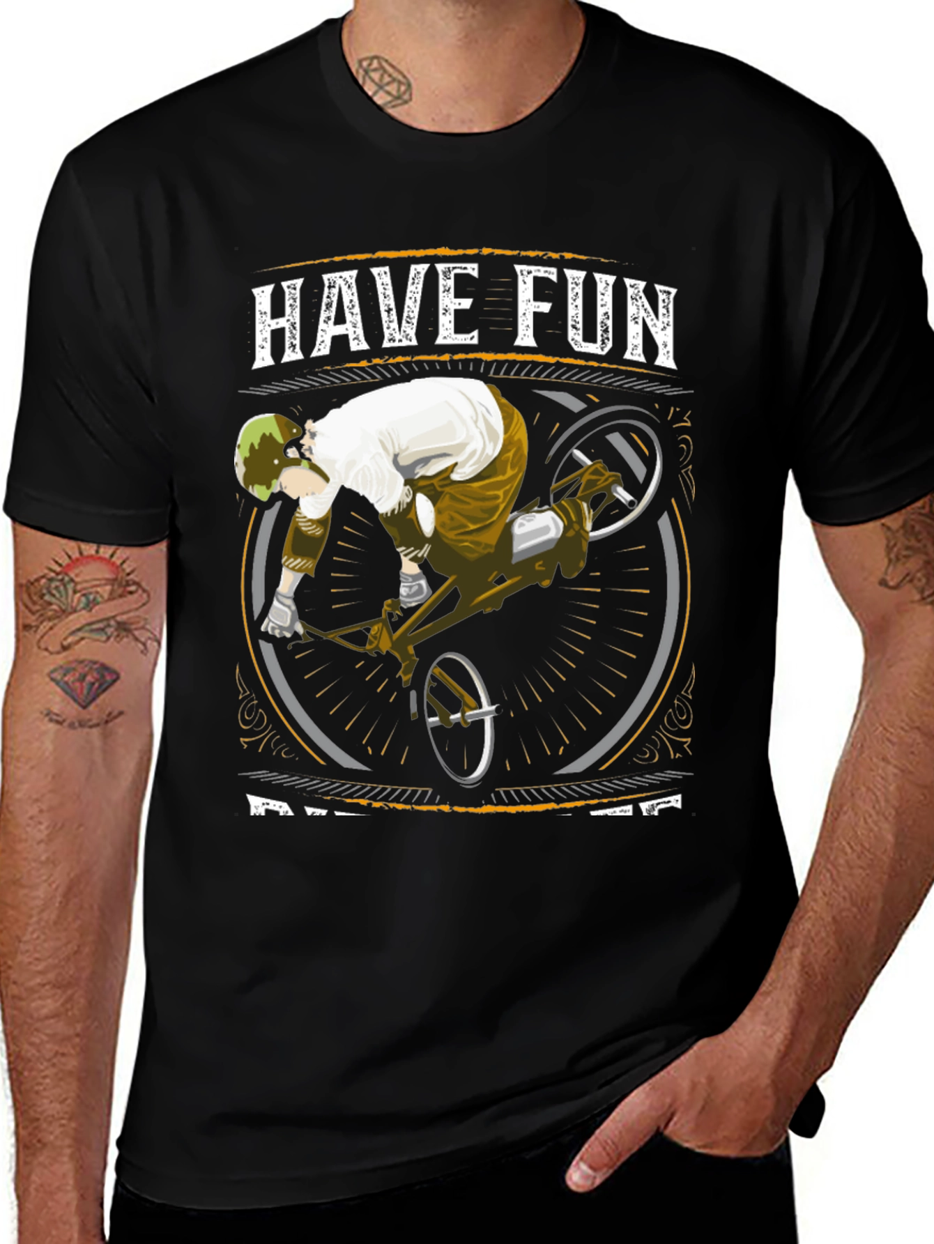 Variant 2 of Have Fun, Ride Bikes Black Graphic Tee