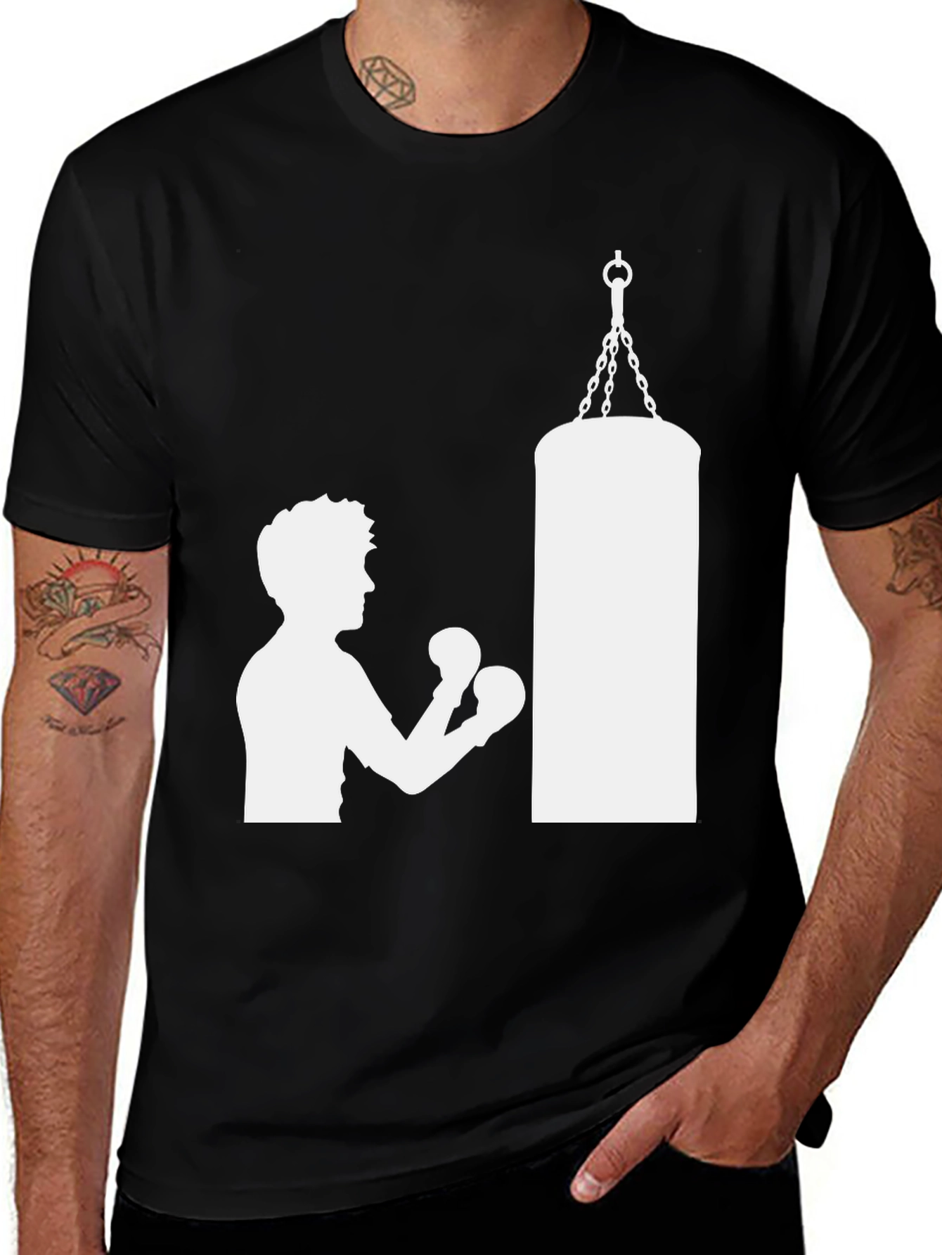 Variant 26 of Boxing Silhouette T-Shirt - Punching Bag Graphic Tee