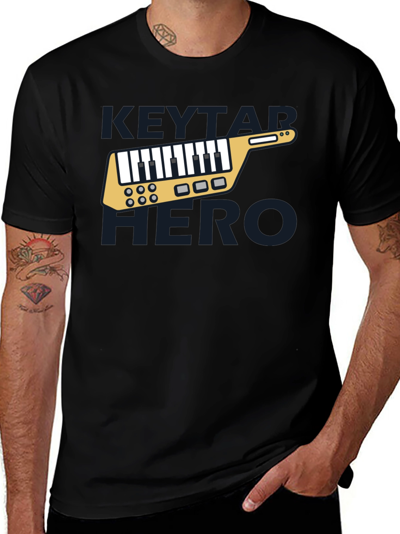 Variant 19 of Keytar Hero Graphic T-Shirt - Black
